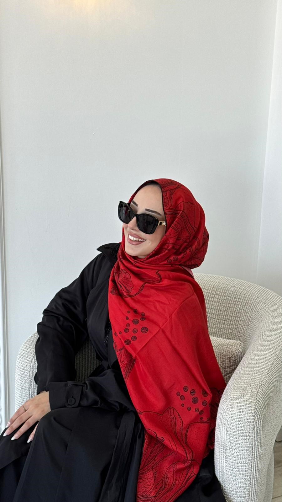 Maisa Pamuk İpek Şal Kırmızı M 2955