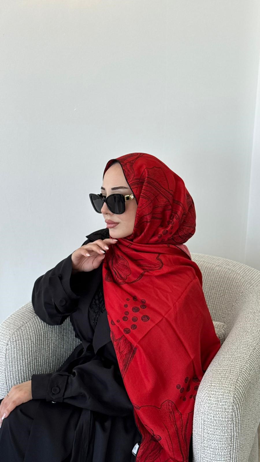 Maisa Pamuk İpek Şal Kırmızı M 2955