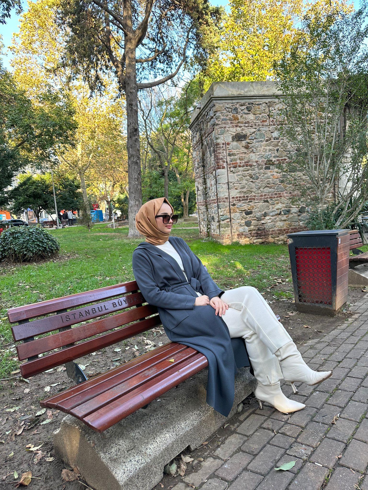 Miss Dalida Beli Kuşaklı Düz Renk Hırka Oggi Bullet t24k-9007