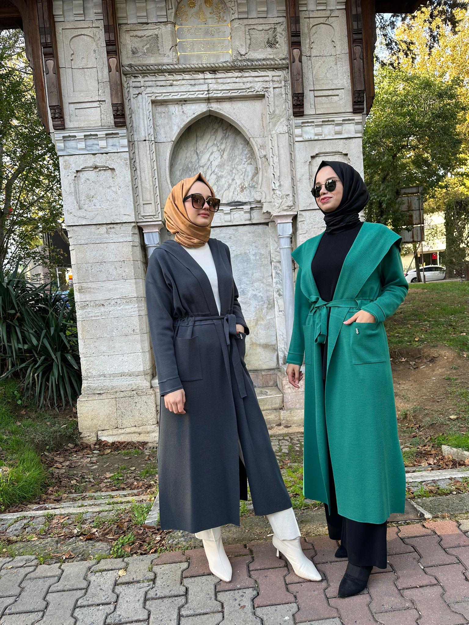 Miss Dalida Beli Kuşaklı Düz Renk Hırka Oggi Bullet t24k-9007