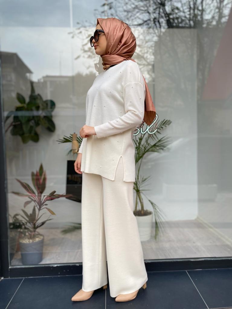 Miss Dalida Bol Paça Triko Pantolon Fede Ekru t24k-7001