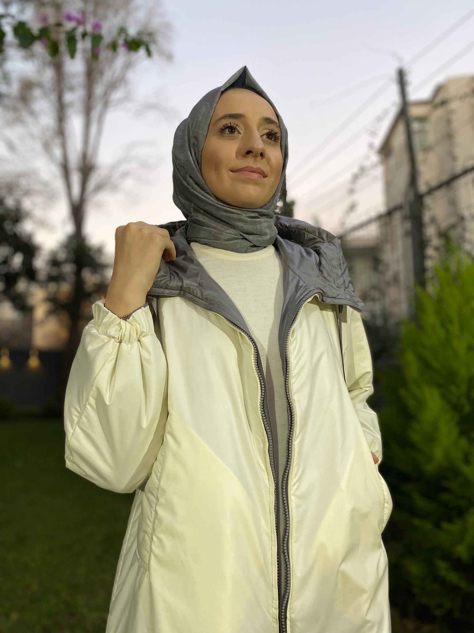 Miss Dalida Çift Taraflı Triko Astarlı Hafif Mont Gri t24k-8017