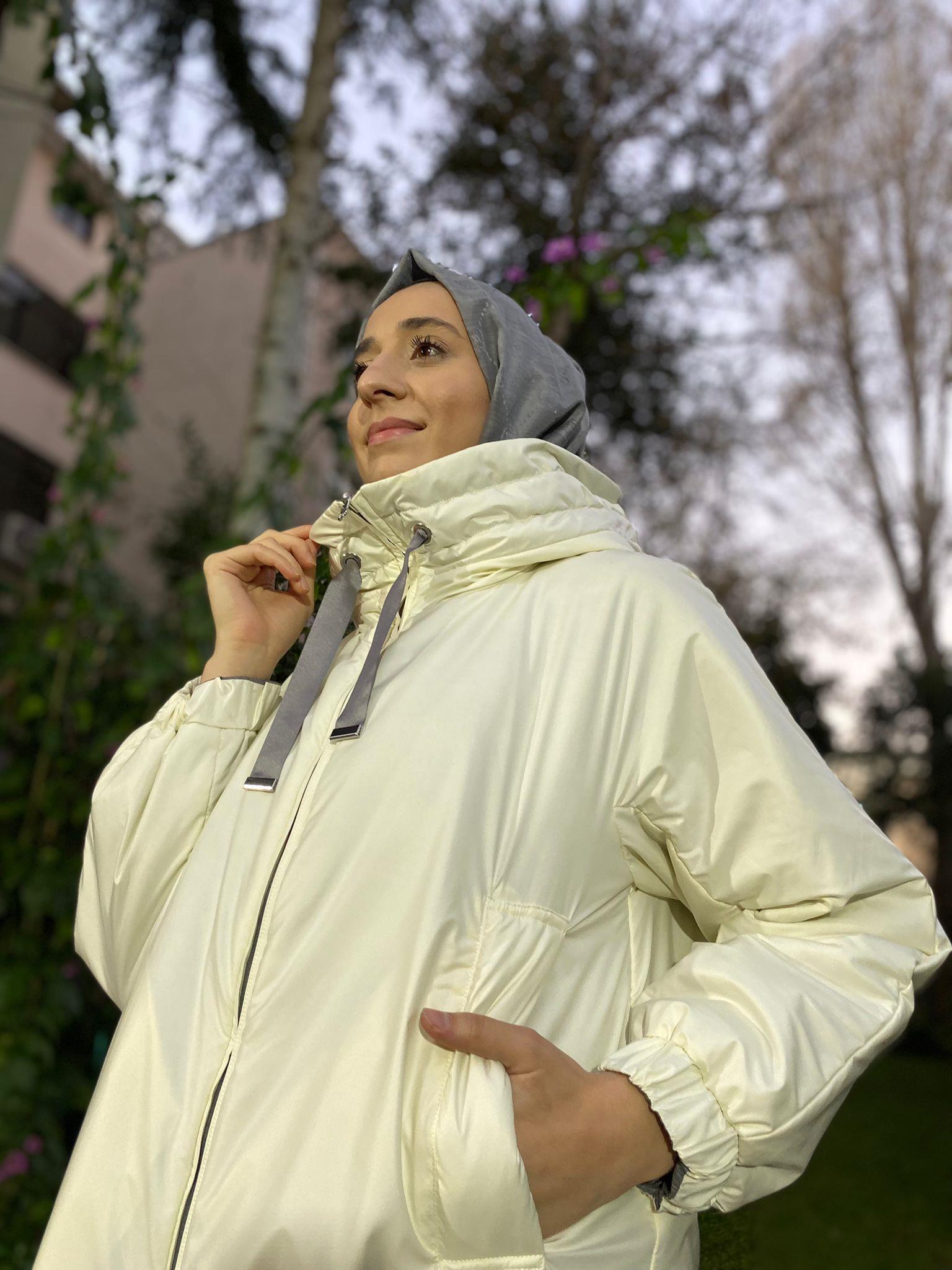 Miss Dalida Çift Taraflı Triko Astarlı Hafif Mont Gri t24k-8017