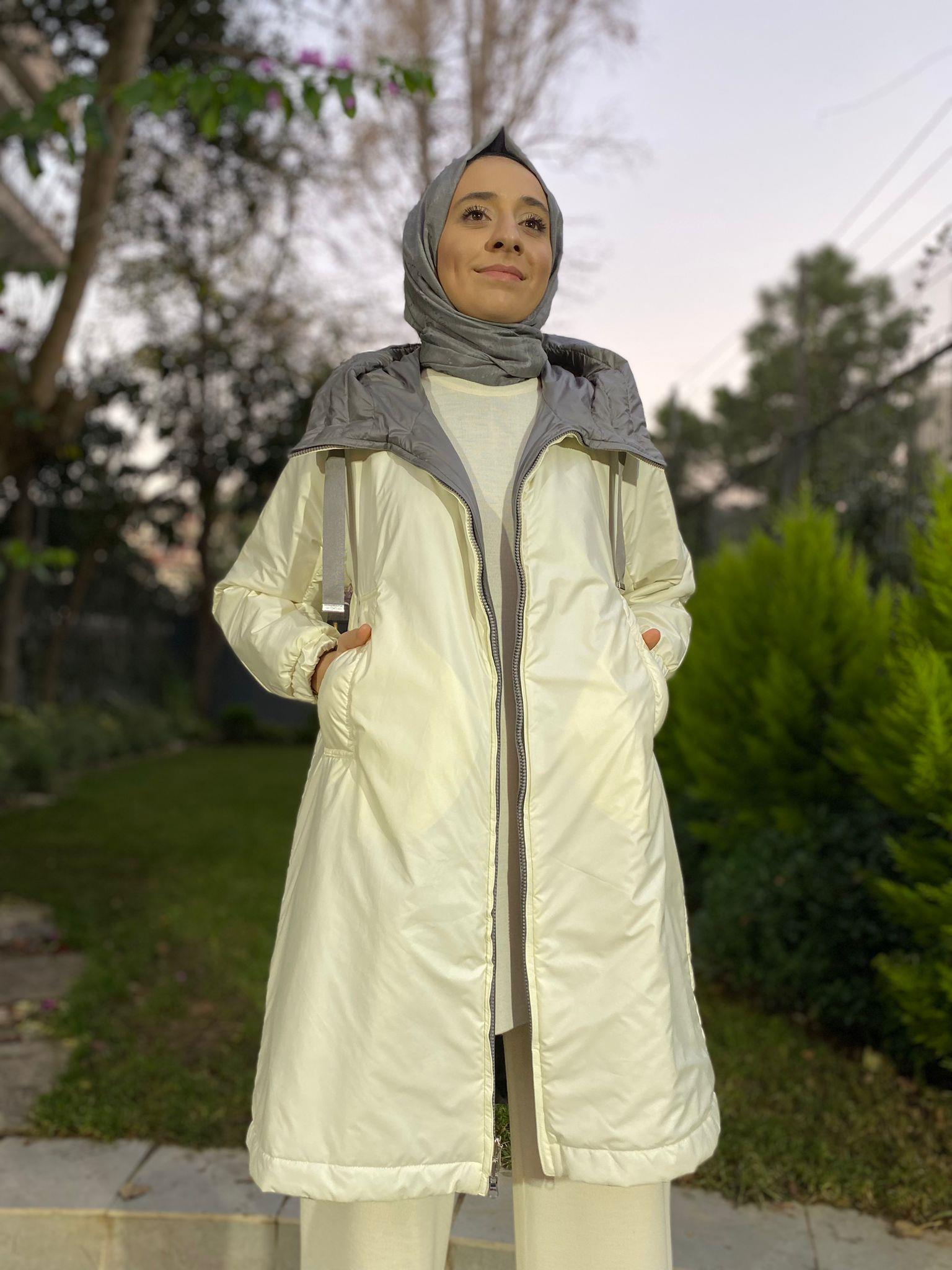 Miss Dalida Çift Taraflı Triko Astarlı Hafif Mont Gri t24k-8017