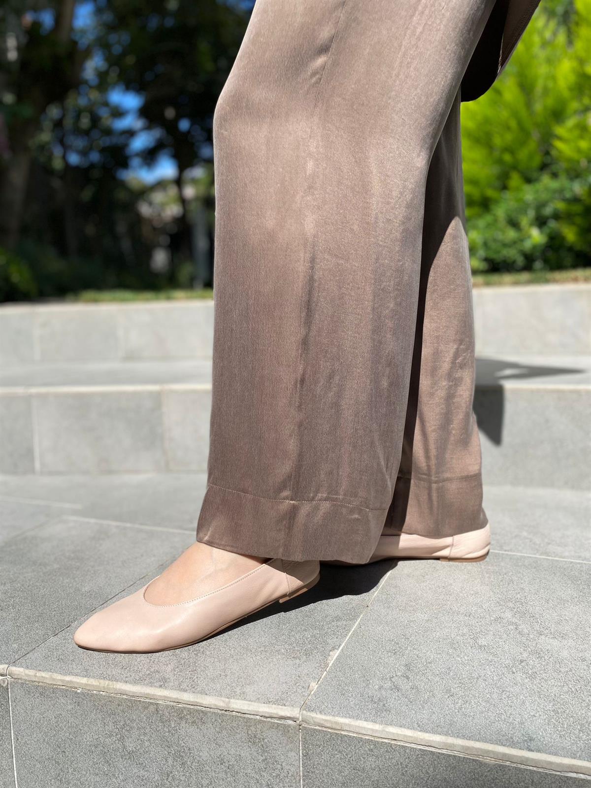 Miss Dalida Kahverengi İpek Pantolon T24K-7009