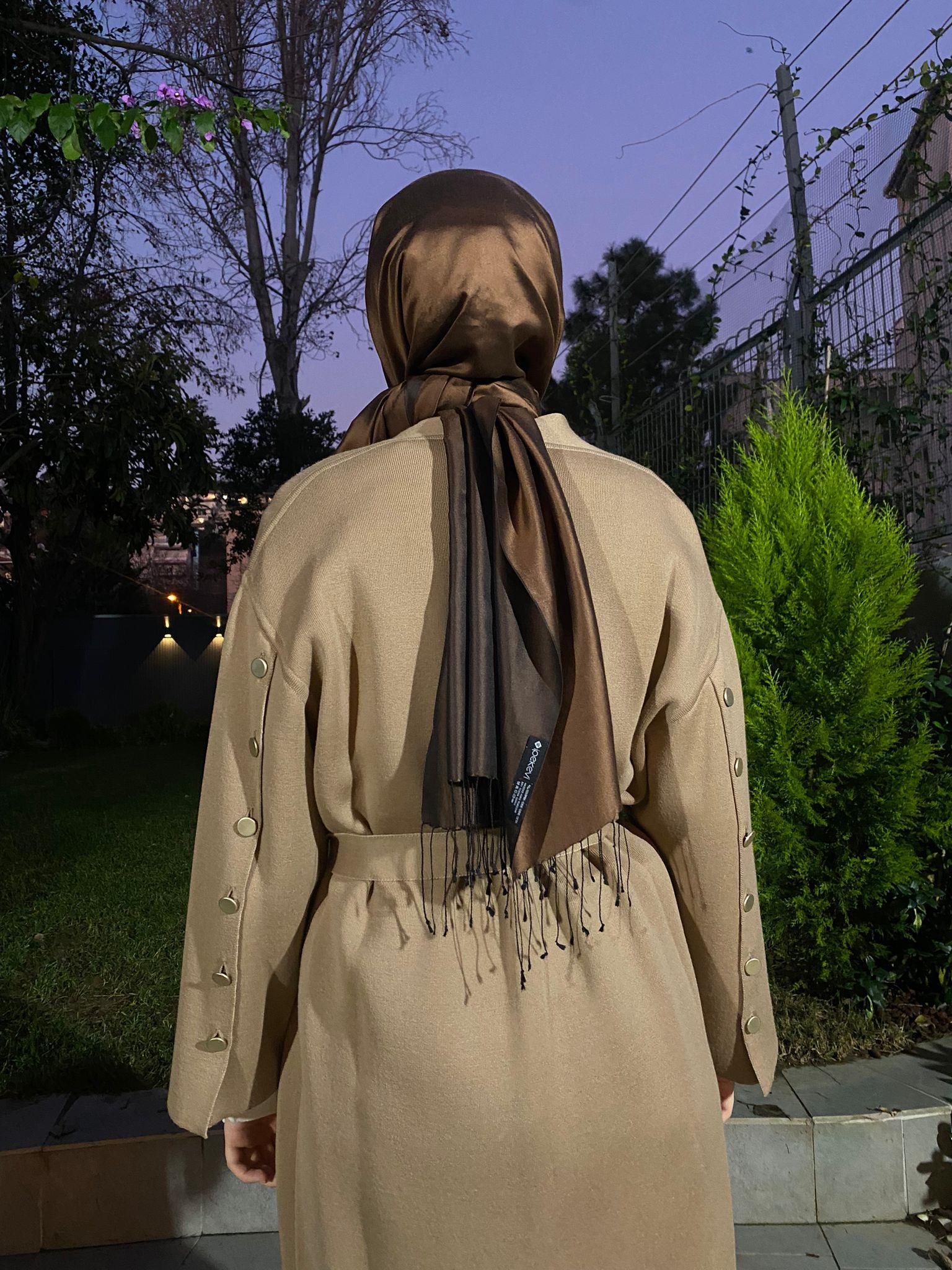 Miss Dalida Kol Üstü Düğmeli Çelik Örgü Hırka Coro Caramel t24k-9020