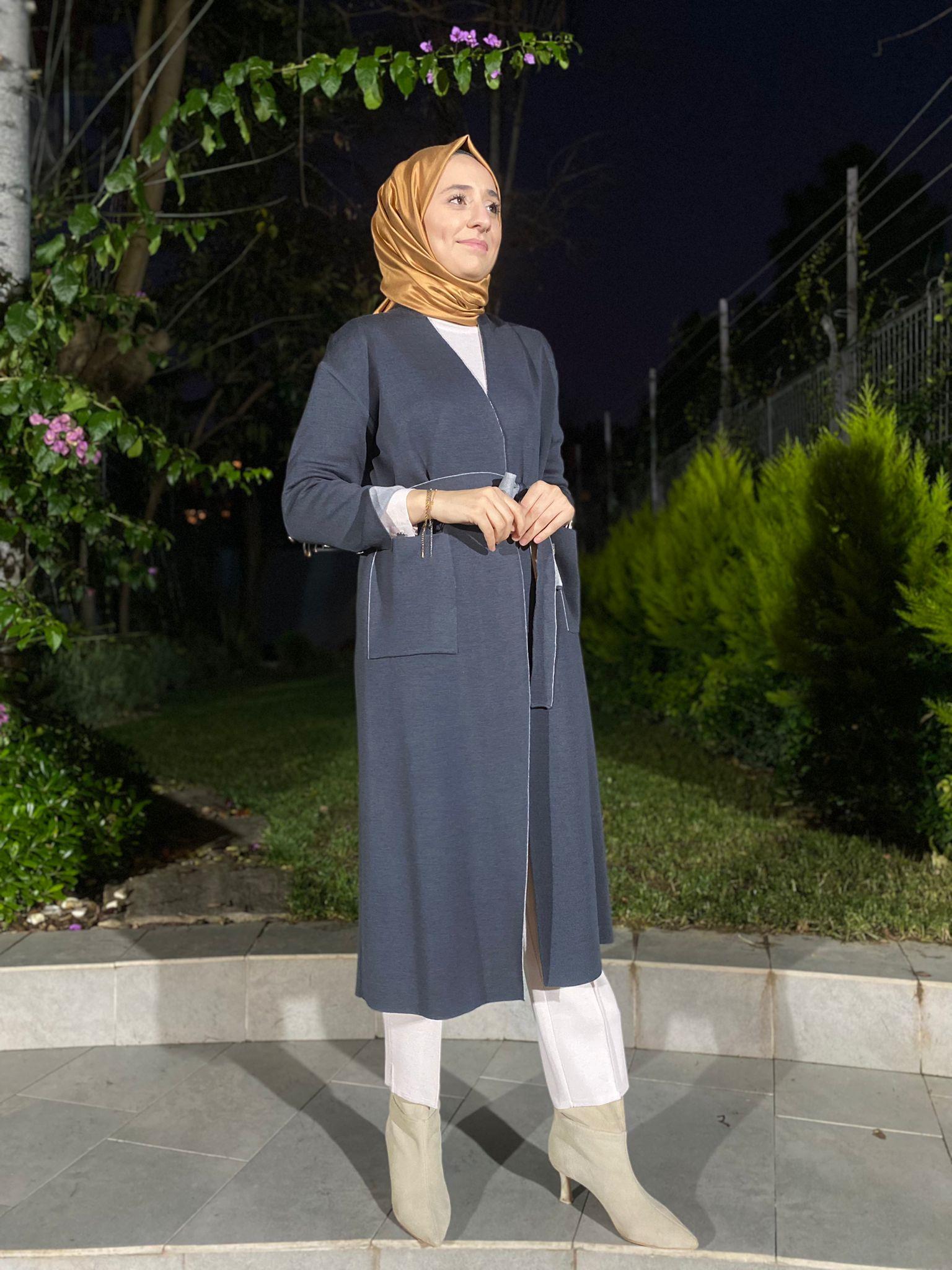 Miss Dalida Kol Üstü Düğmeli Çelik Örgü Hırka Oggi Bullet t24k-9020