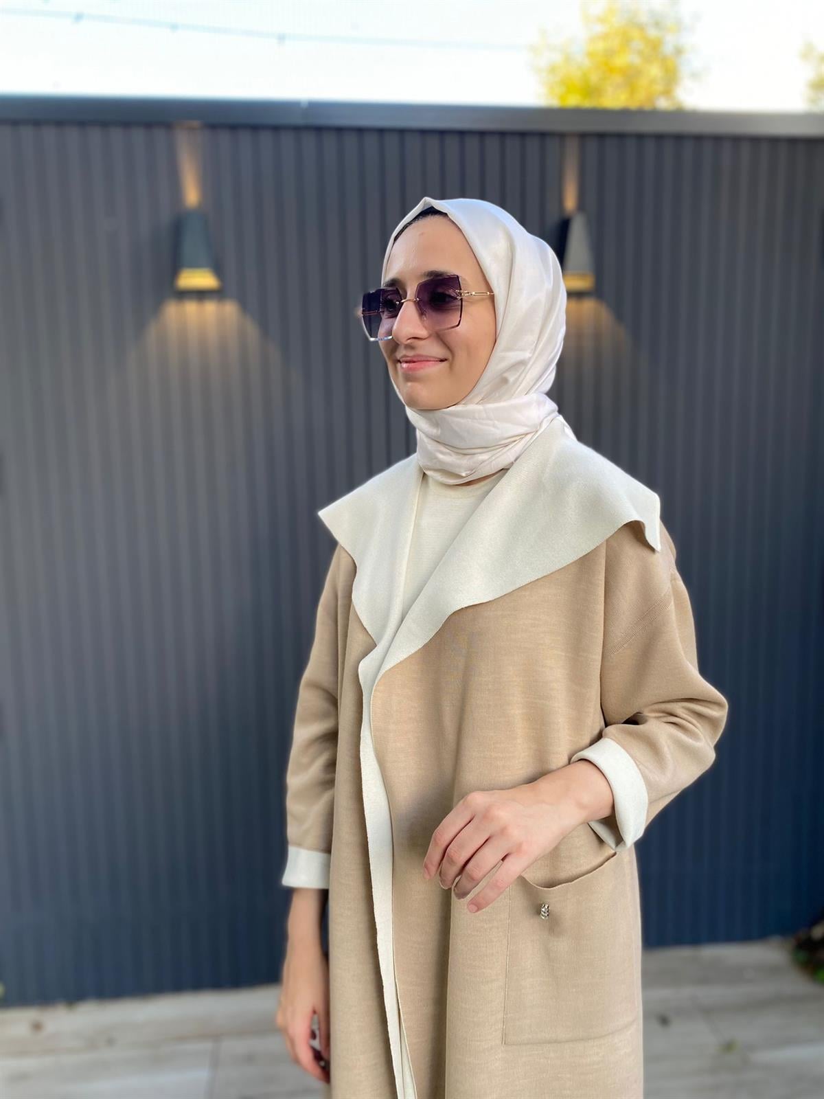 Miss Dalida Şal Yaka Camel Hırka T24K-9021