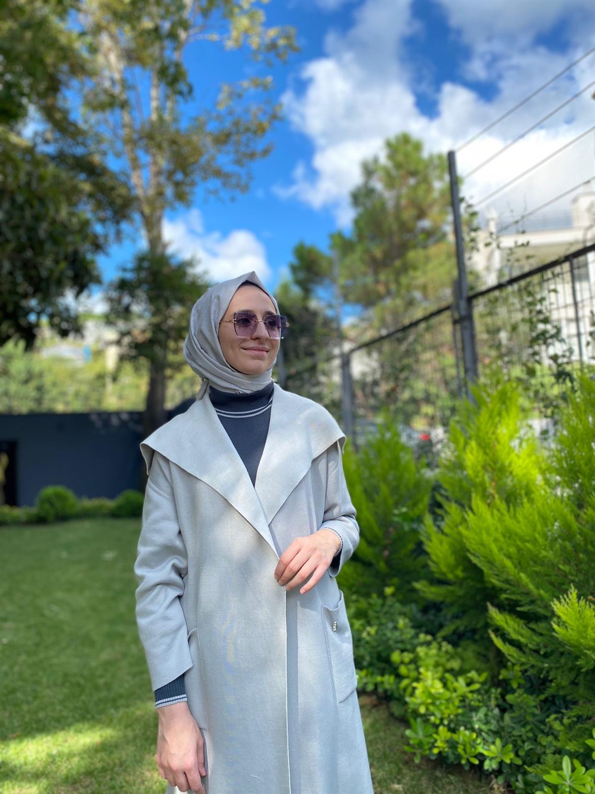 Miss Dalida Şal Yaka Gri Hırka T24K-9021 