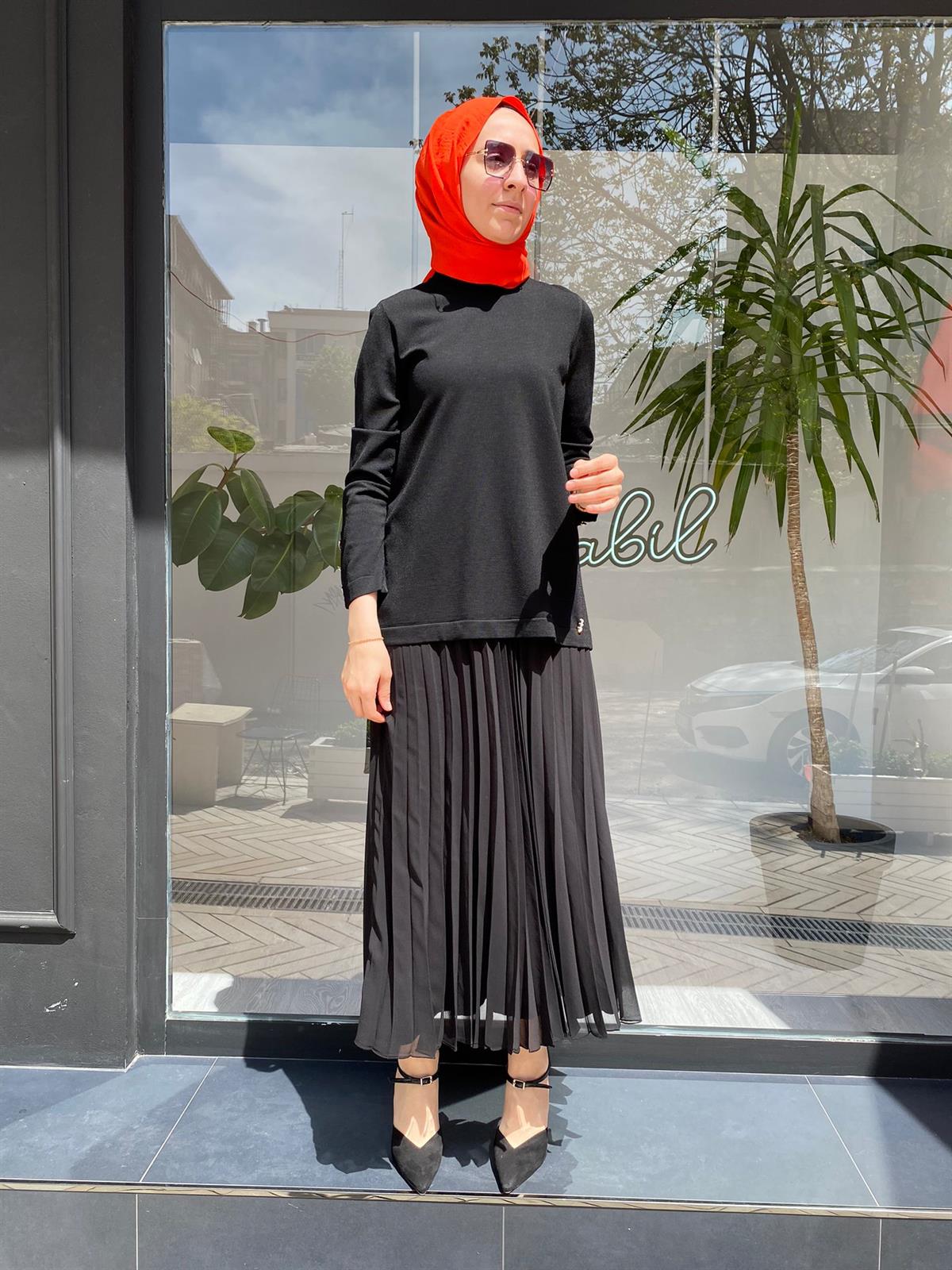 Miss Dalida Siyah Triko Bluz T23Y-6040