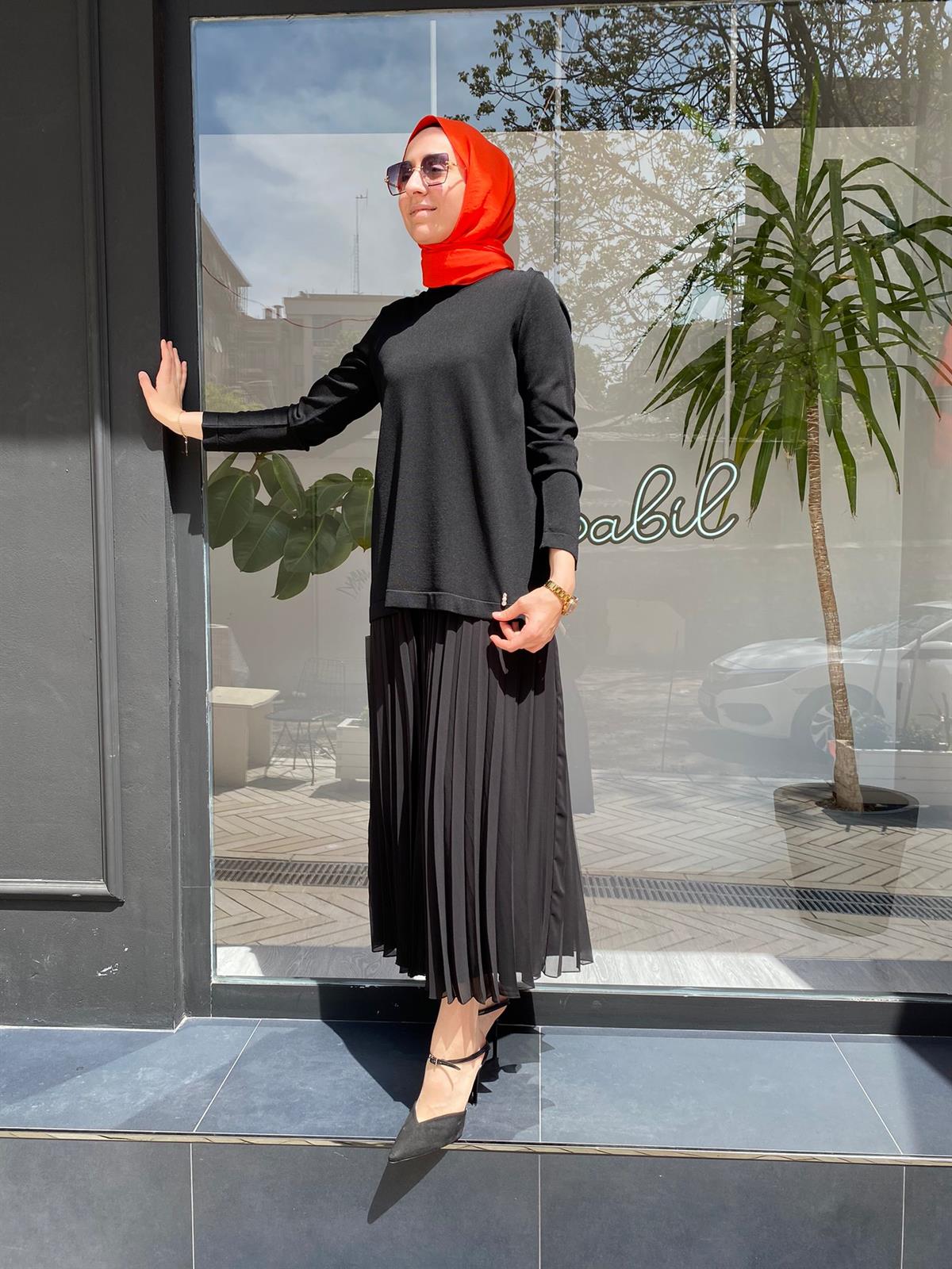 Miss Dalida Siyah Triko Bluz T23Y-6040