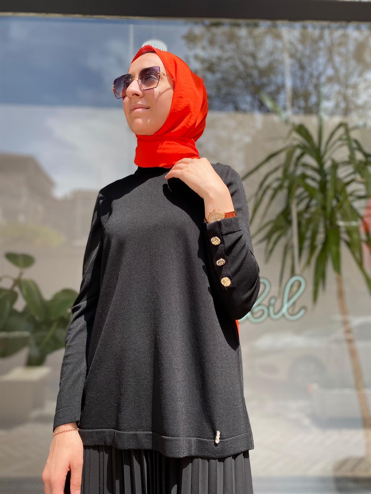 Miss Dalida Siyah Triko Bluz T23Y-6040