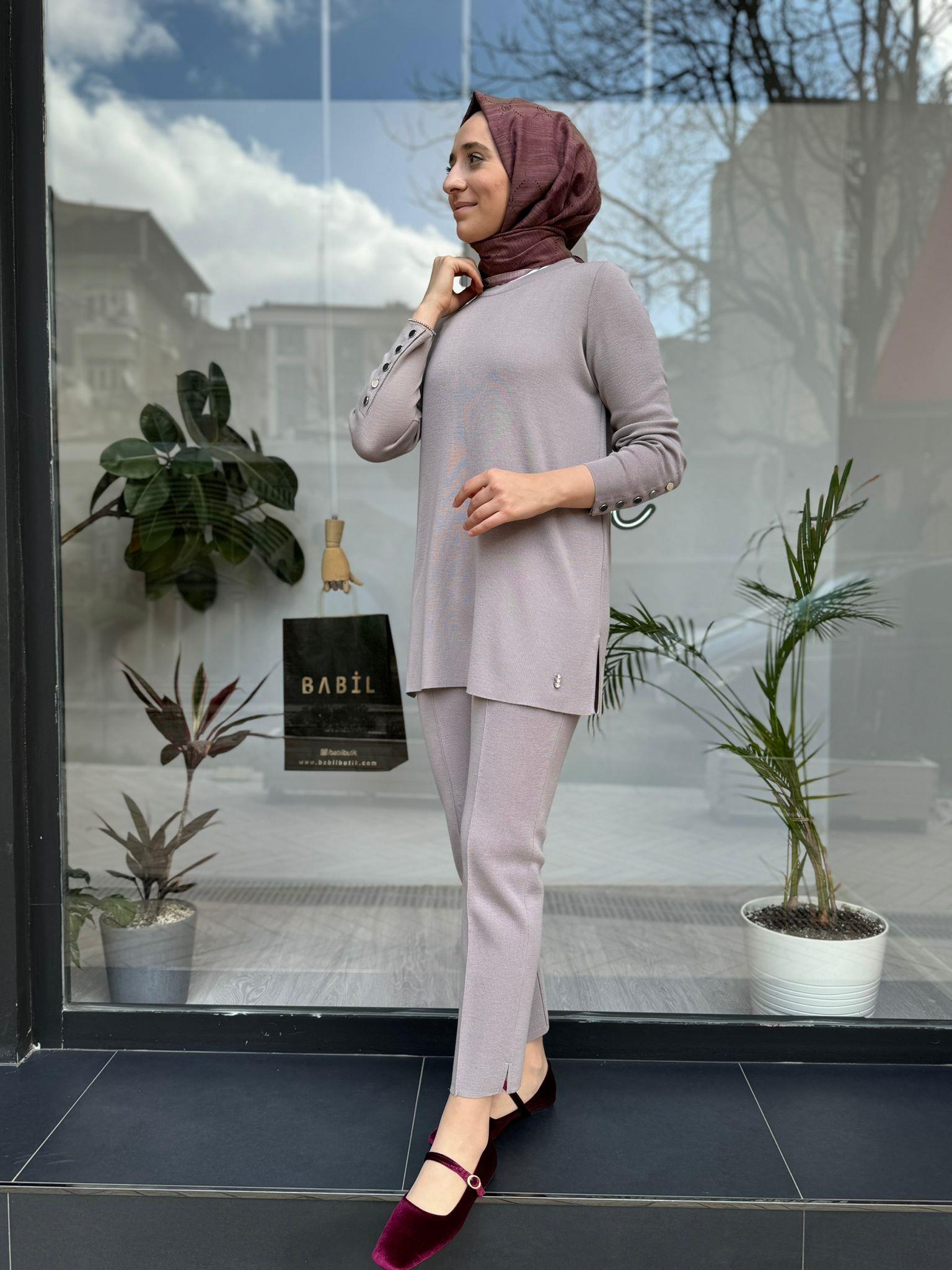 Miss Dalida Uzun Kollu Basic Tunik Terra Milky t24k-6001