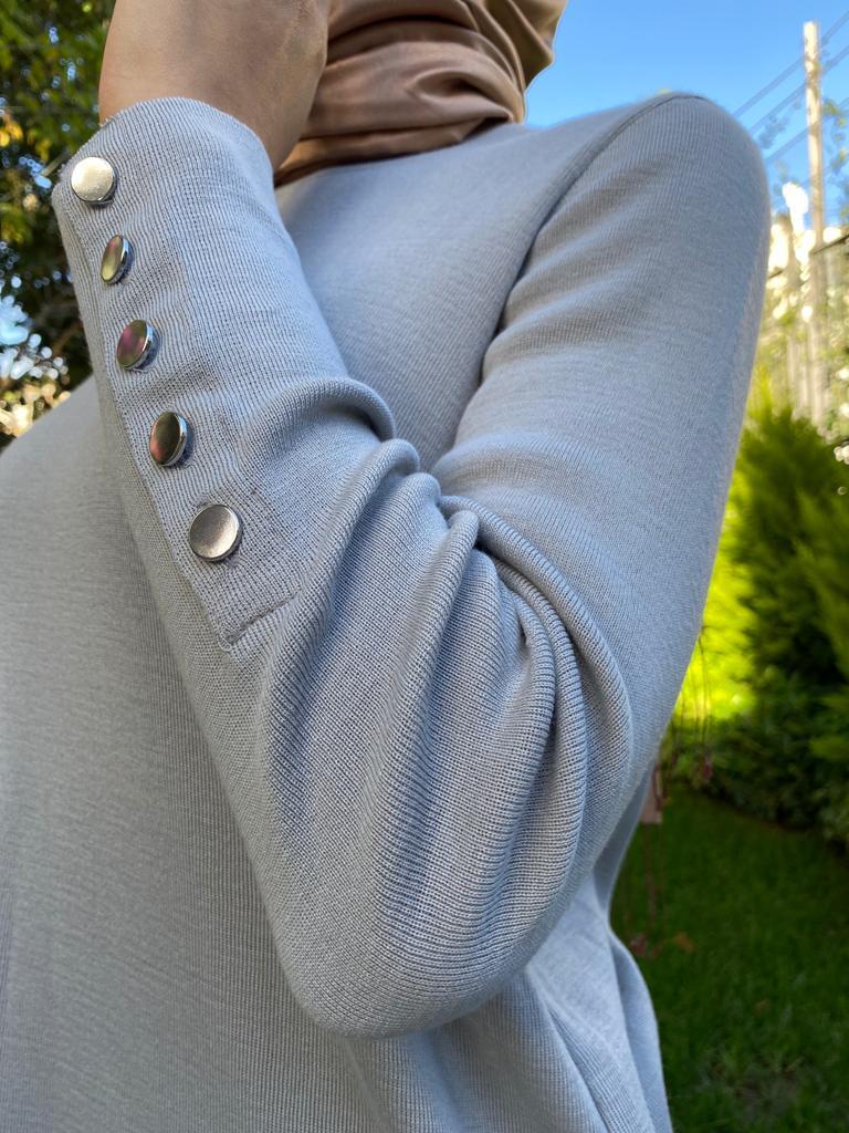 Miss Dalida Uzun Kollu Basic Tunik Villa Gri t24k-6001