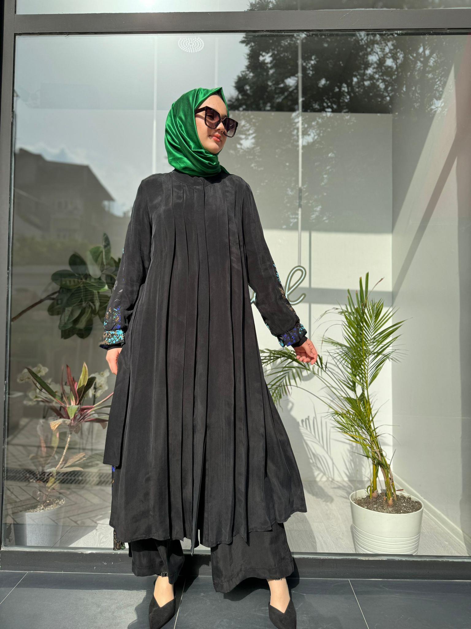 Misswhence Arkası Desenli Gömlek Siyah 35309