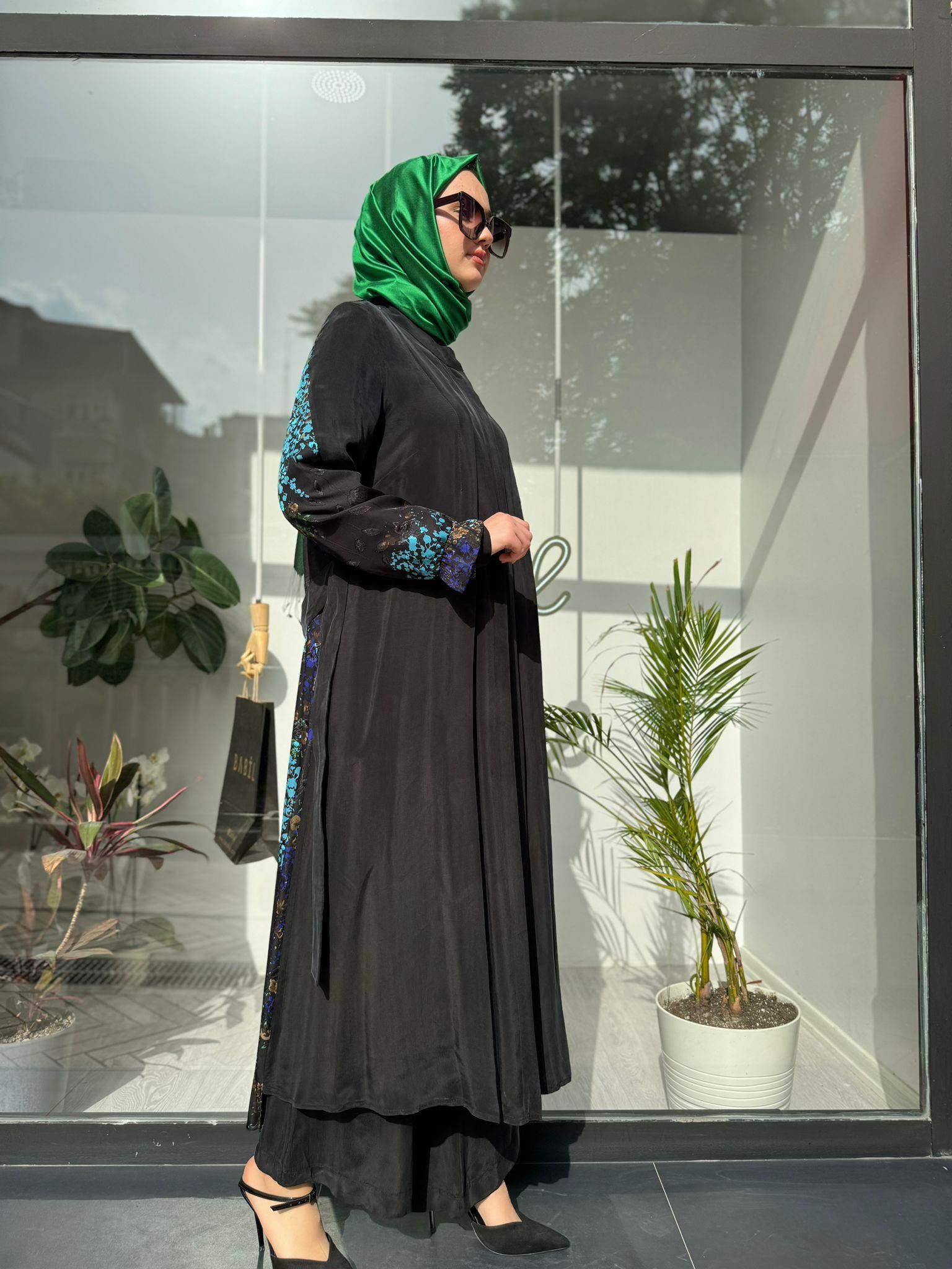 Misswhence Arkası Desenli Gömlek Siyah 35309