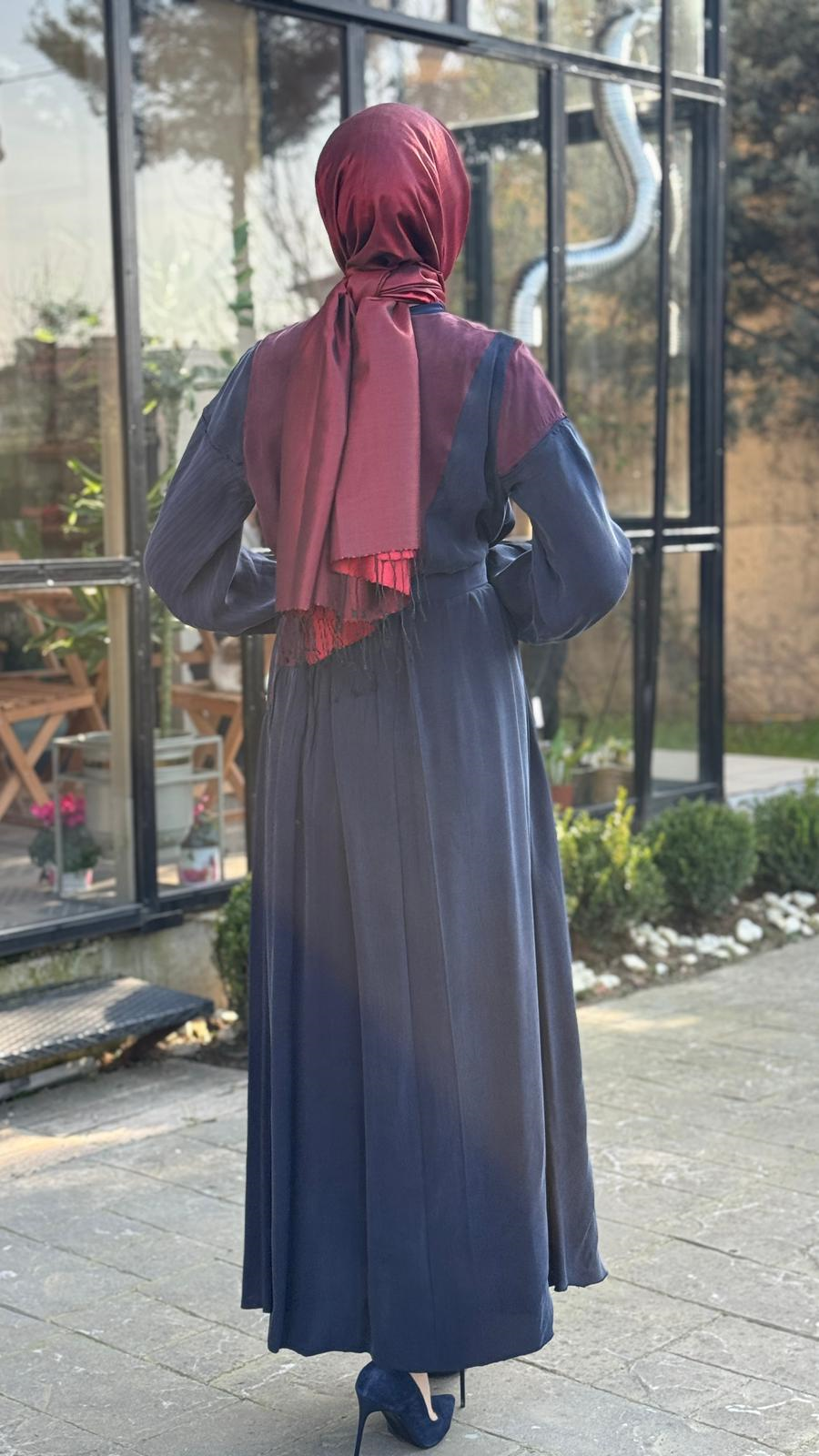 Misswhence Asimetrik Patchwork Kuşaklı Elbise 39801