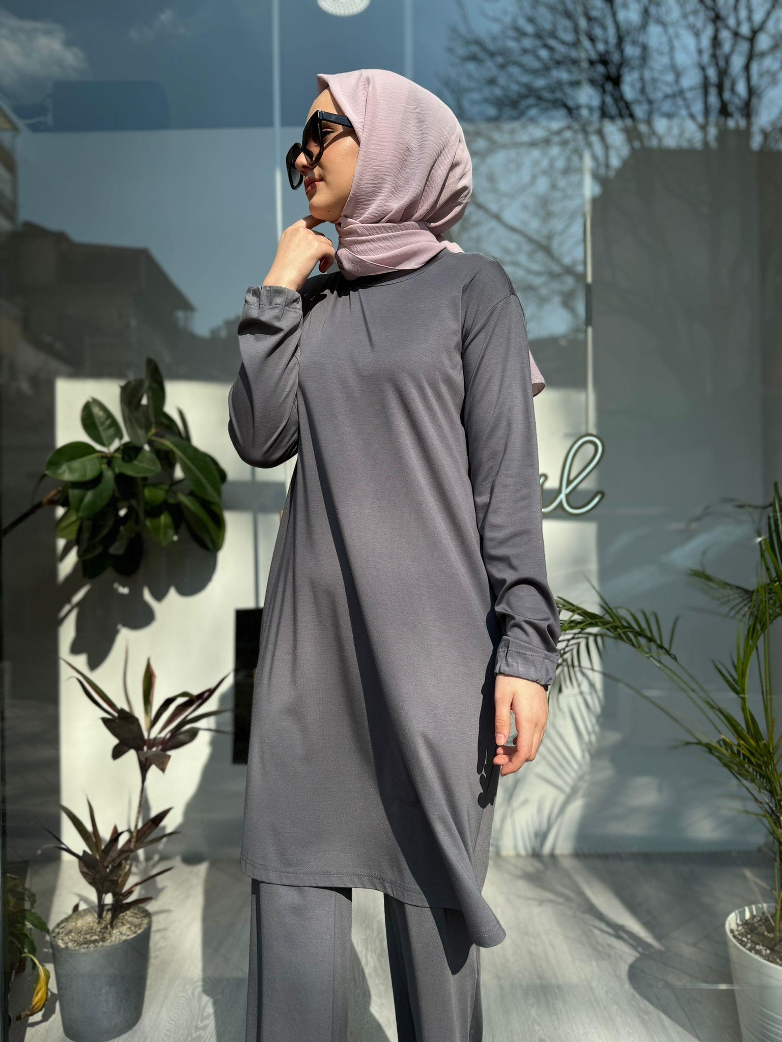 Misswhence Bambu Basic Tunik Gri 35025