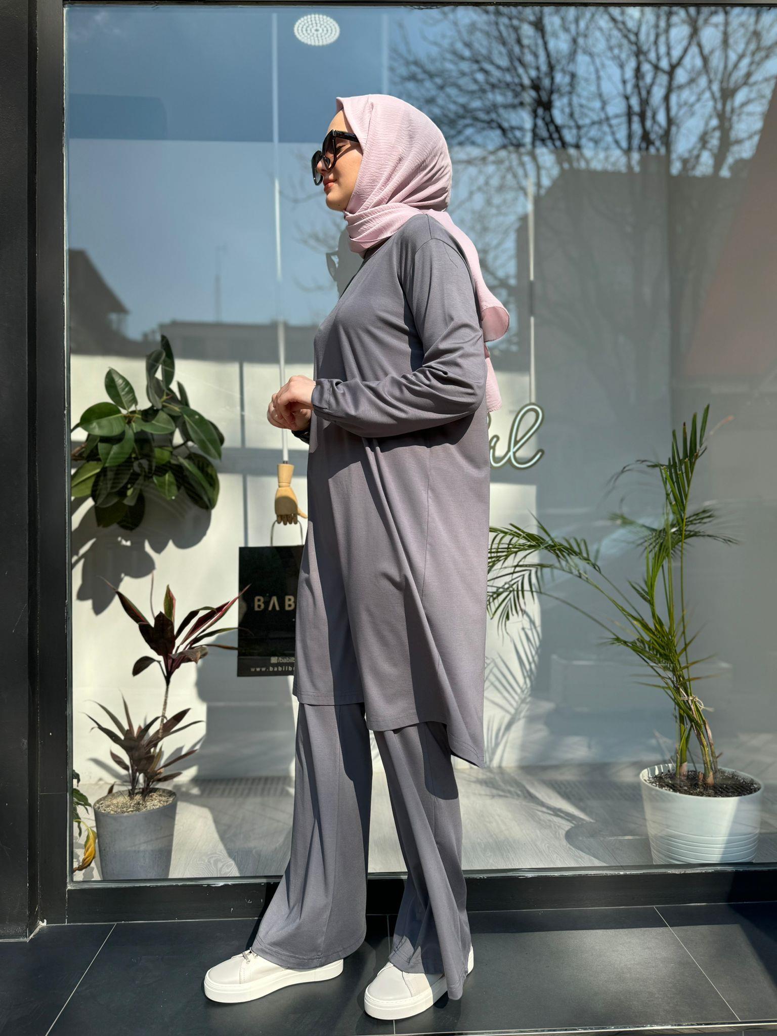 Misswhence Bambu Basic Tunik Gri 35025
