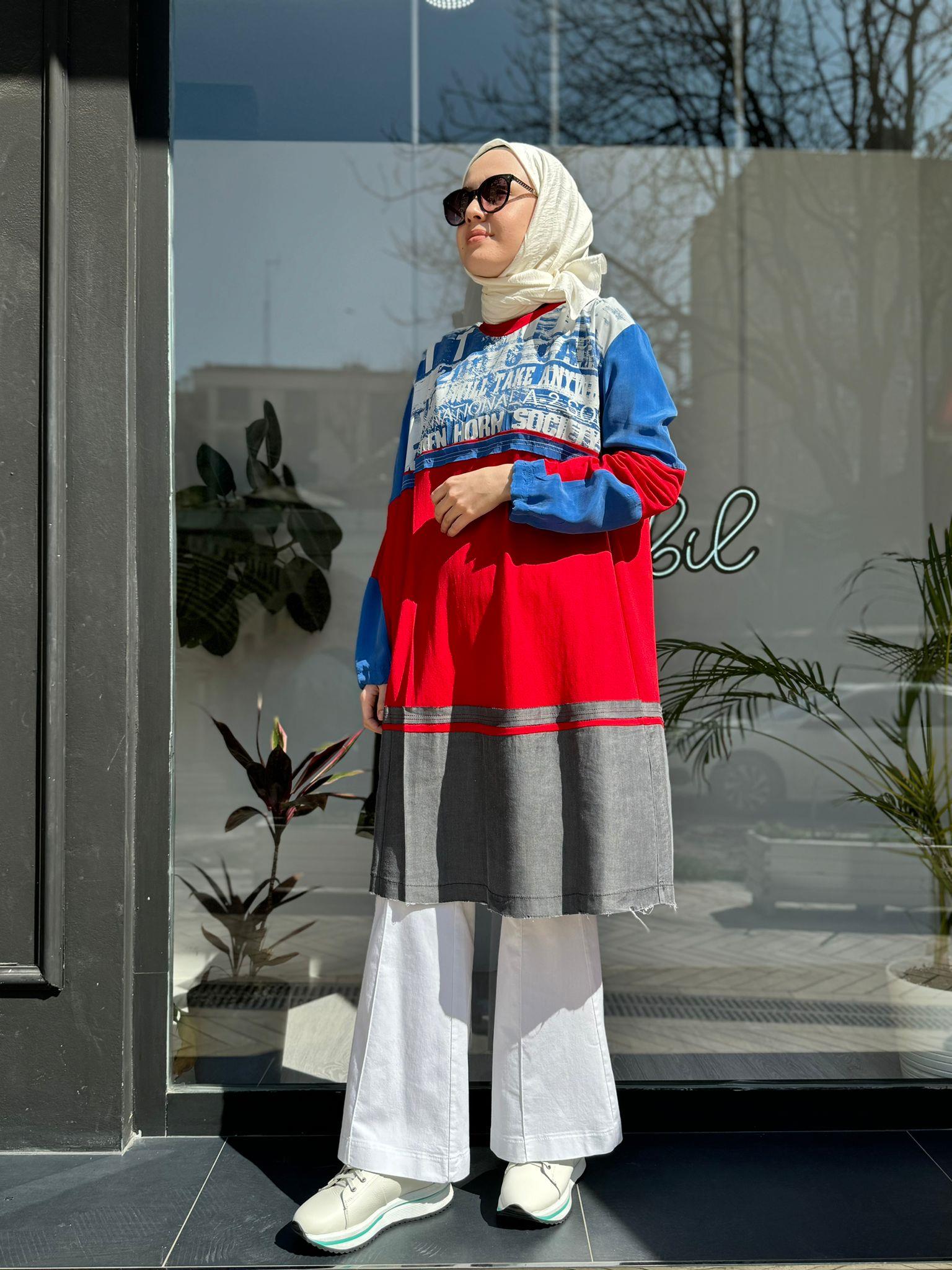 Misswhence Baskılı Tunik Mavi 35002