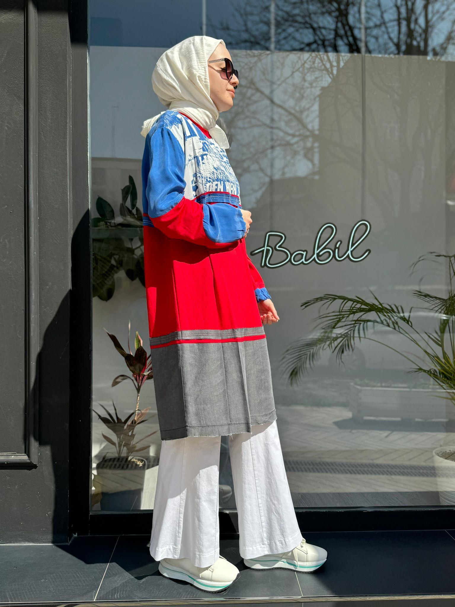 Misswhence Baskılı Tunik Mavi 35002