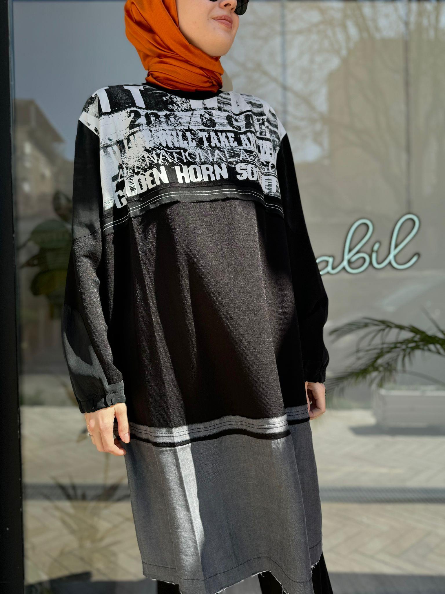 Misswhence Baskılı Tunik Siyah 35002