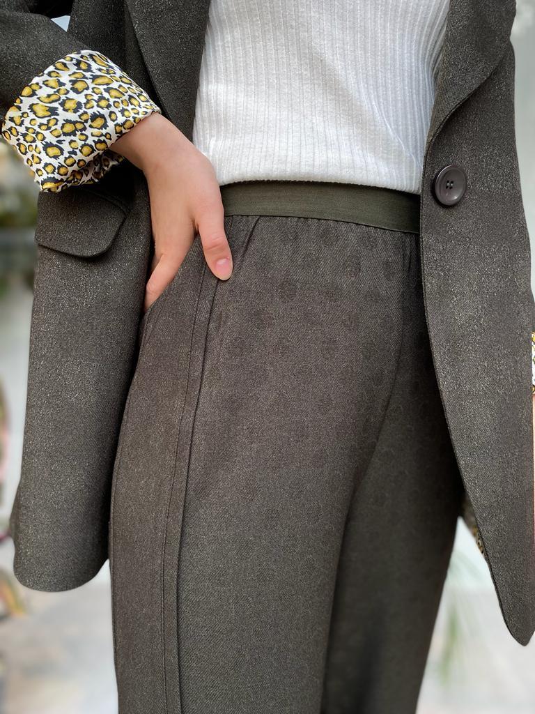 Misswhence Beli Lastikli Paça Detaylı Pantolon Yeşil 34107