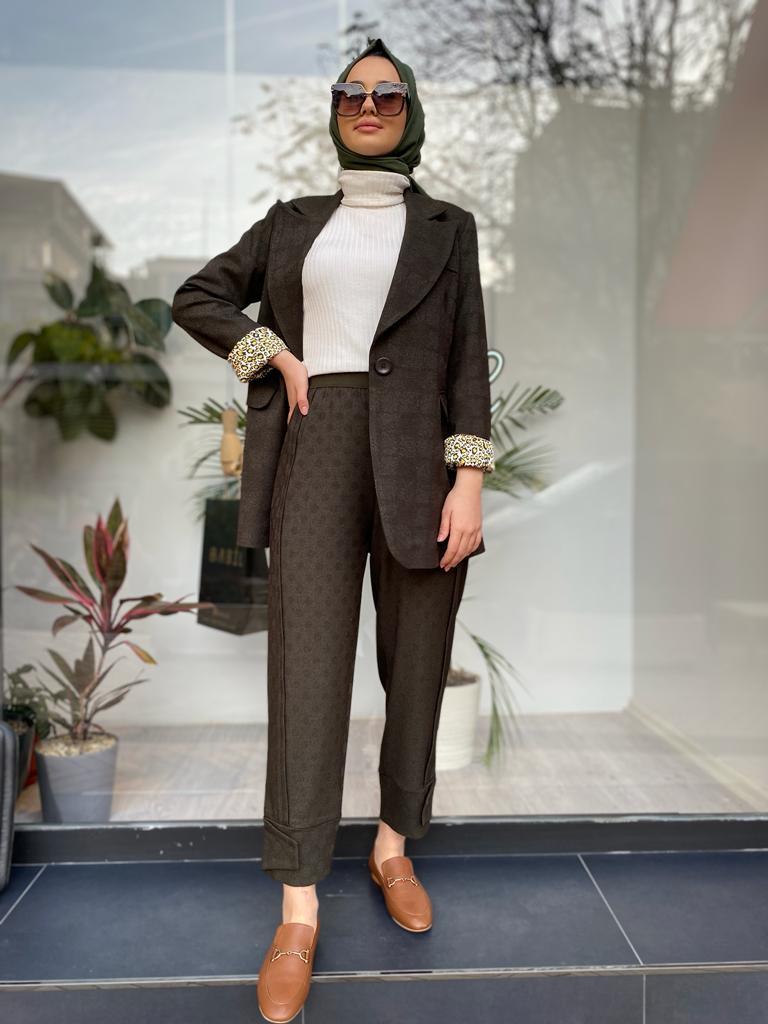 Misswhence Beli Lastikli Paça Detaylı Pantolon Yeşil 34107