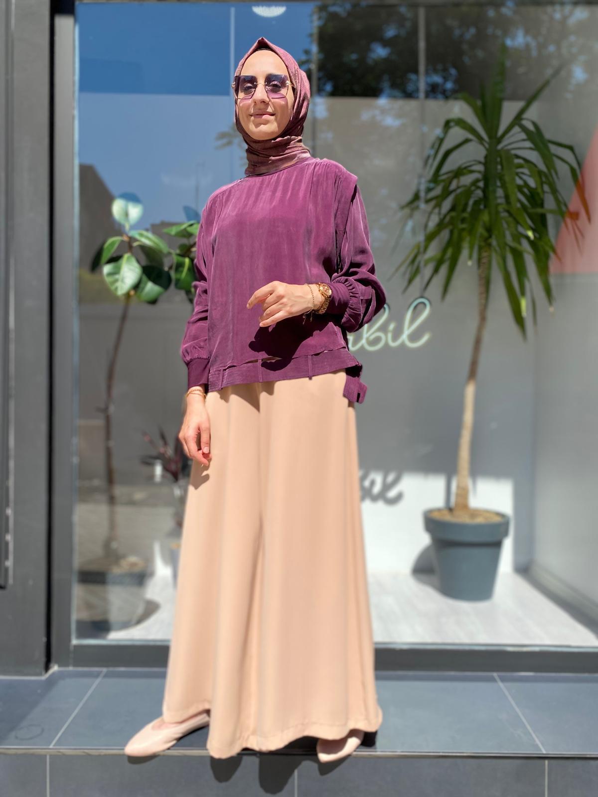 Misswhence Bol Paça Kuşaklı Pantolon Kayısı 33126