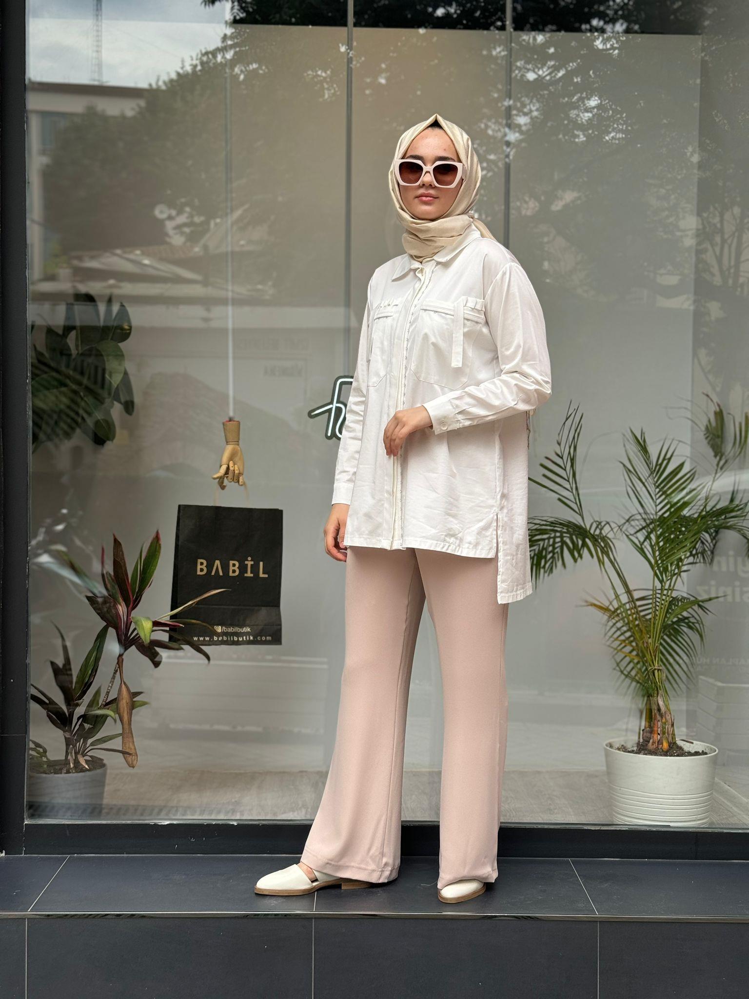 Misswhence Bol Paça Pantolon Taş 35130