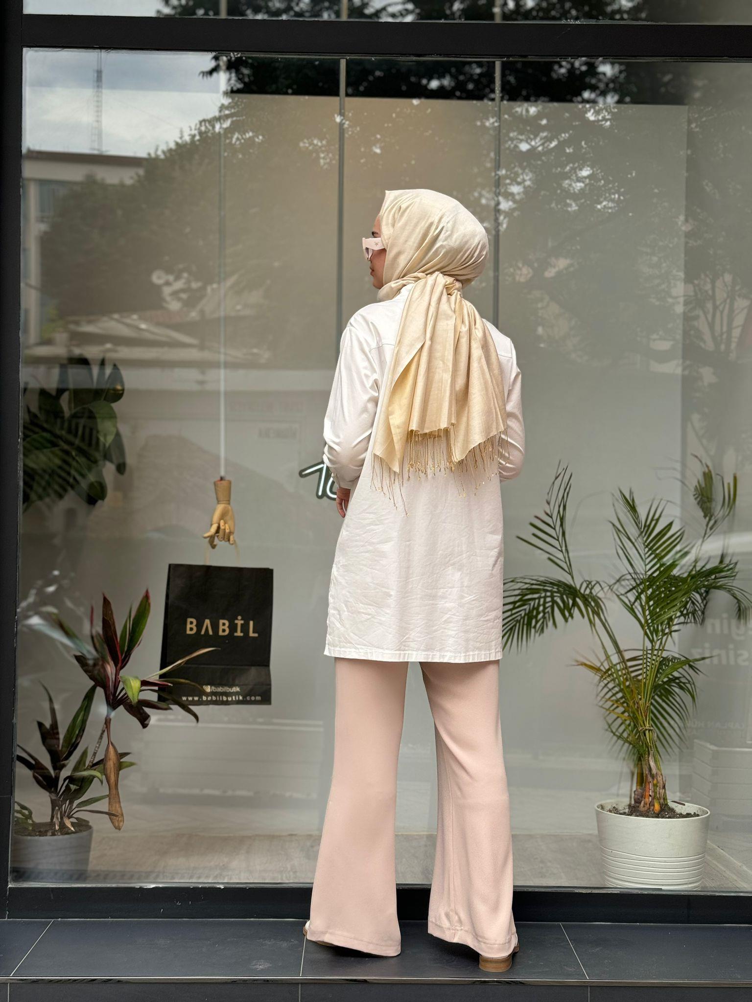 Misswhence Bol Paça Pantolon Taş 35130