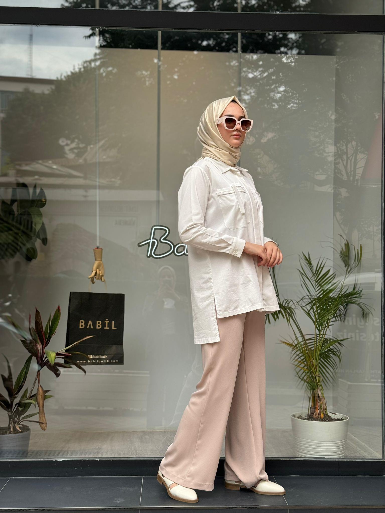 Misswhence Bol Paça Pantolon Taş 35130