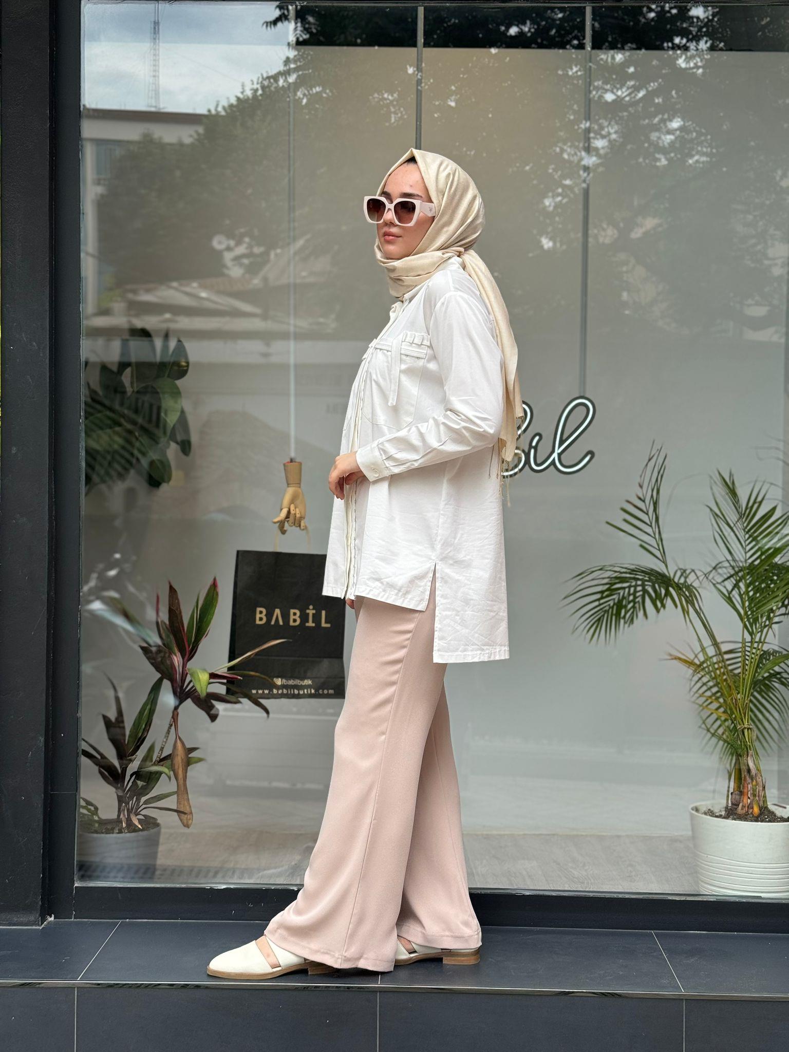 Misswhence Bol Paça Pantolon Taş 35130