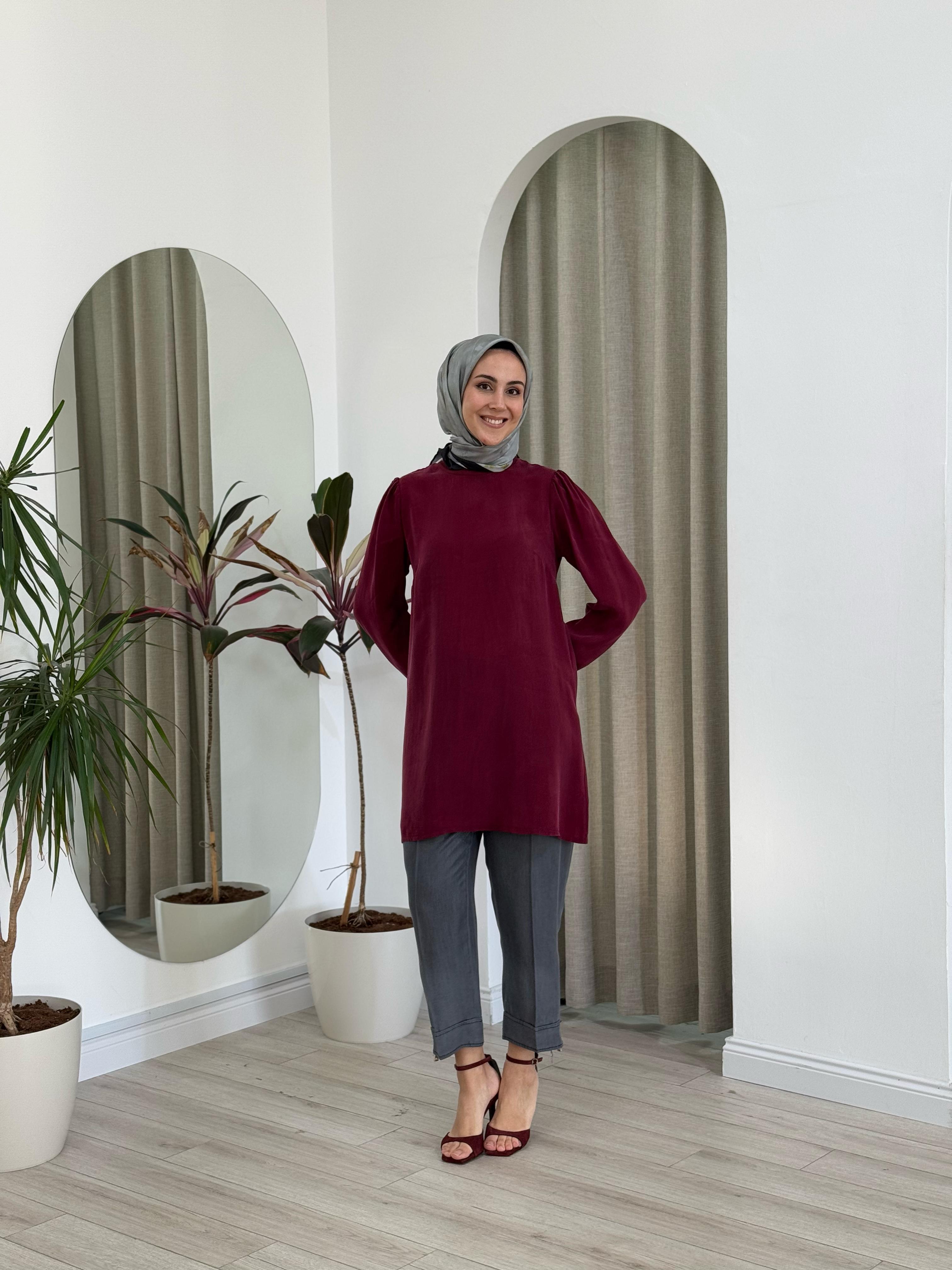 Misswhence Bordo İpek Tunik 37025