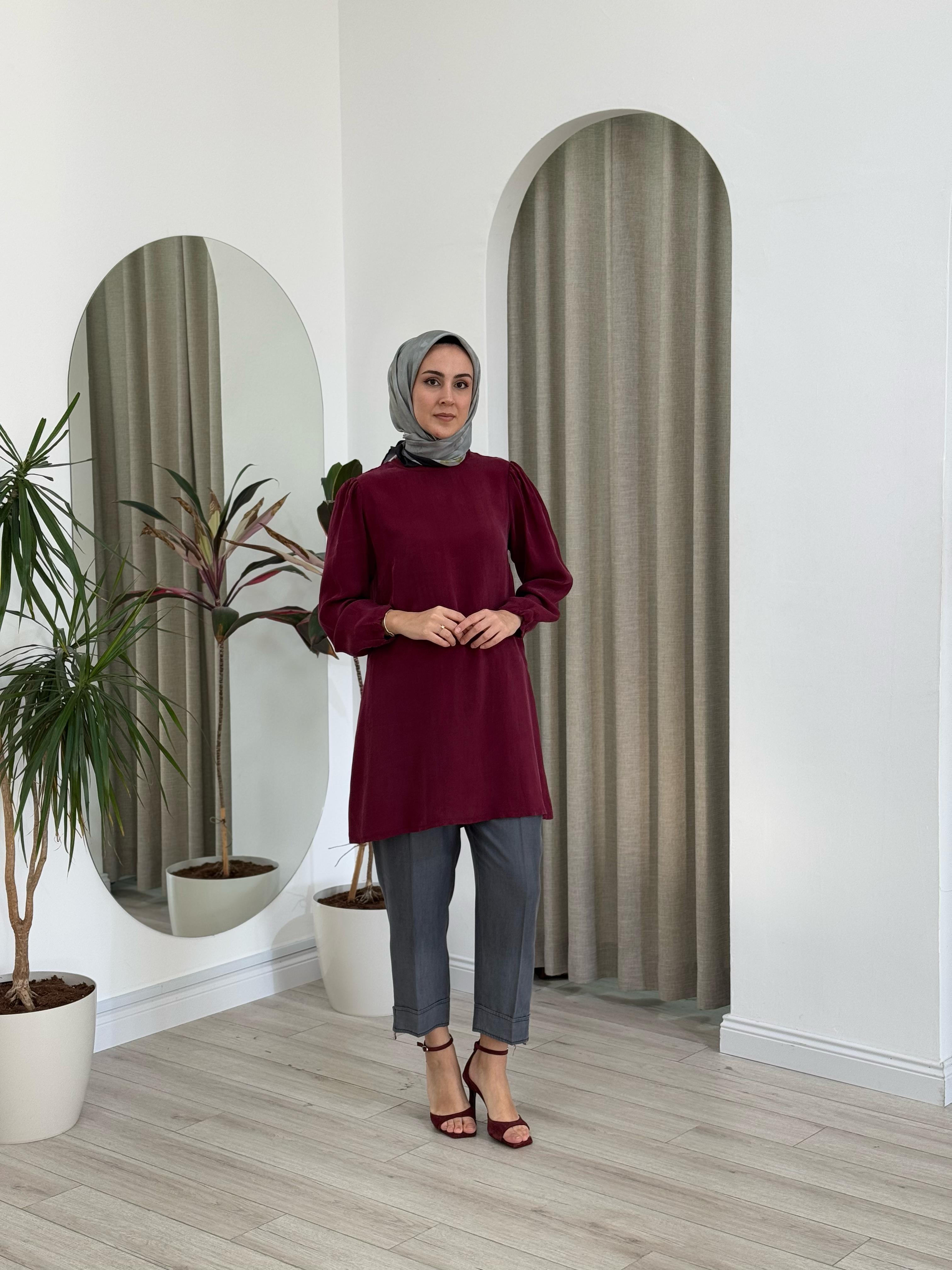 Misswhence Bordo İpek Tunik 37025