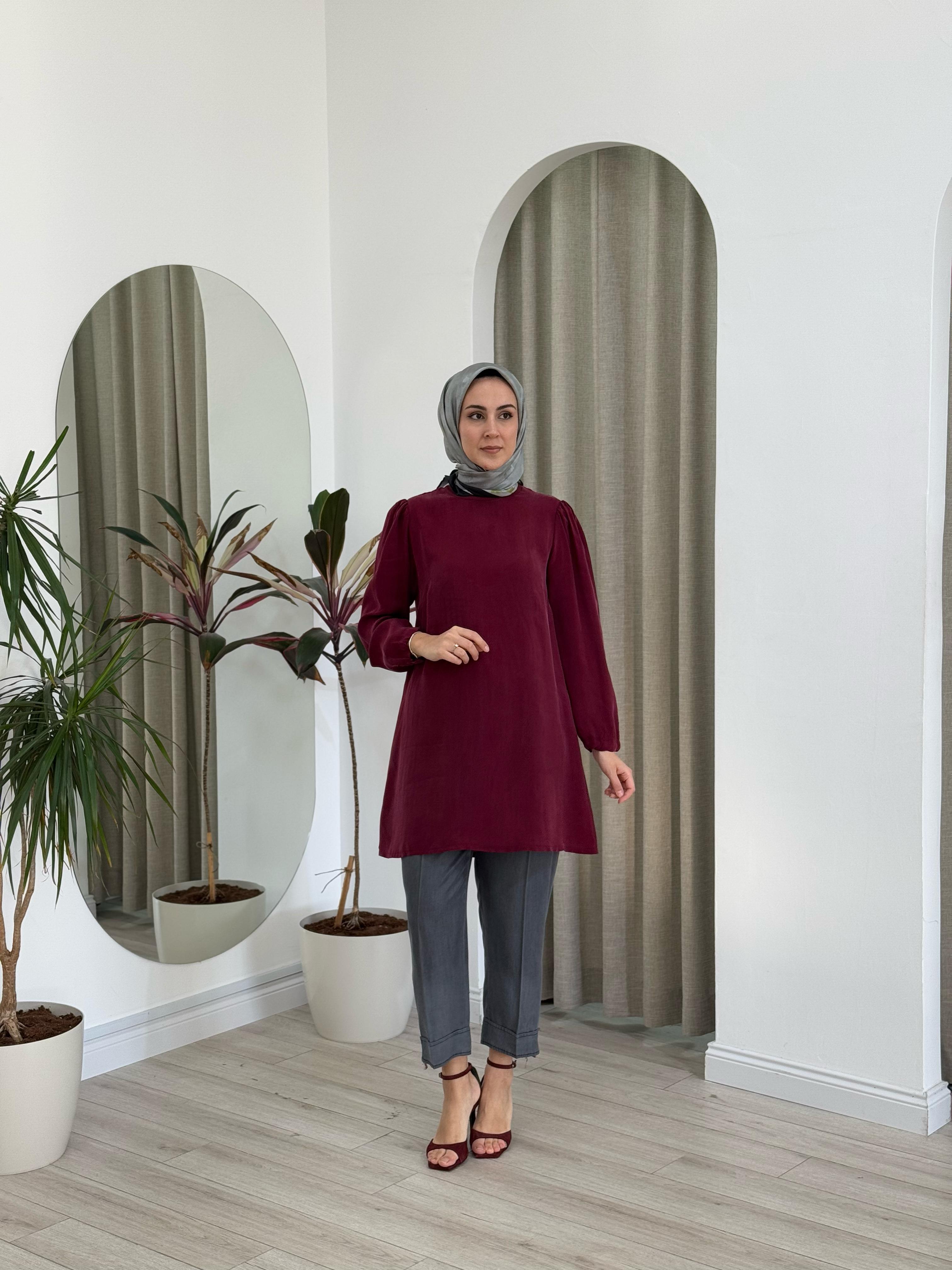Misswhence Bordo İpek Tunik 37025