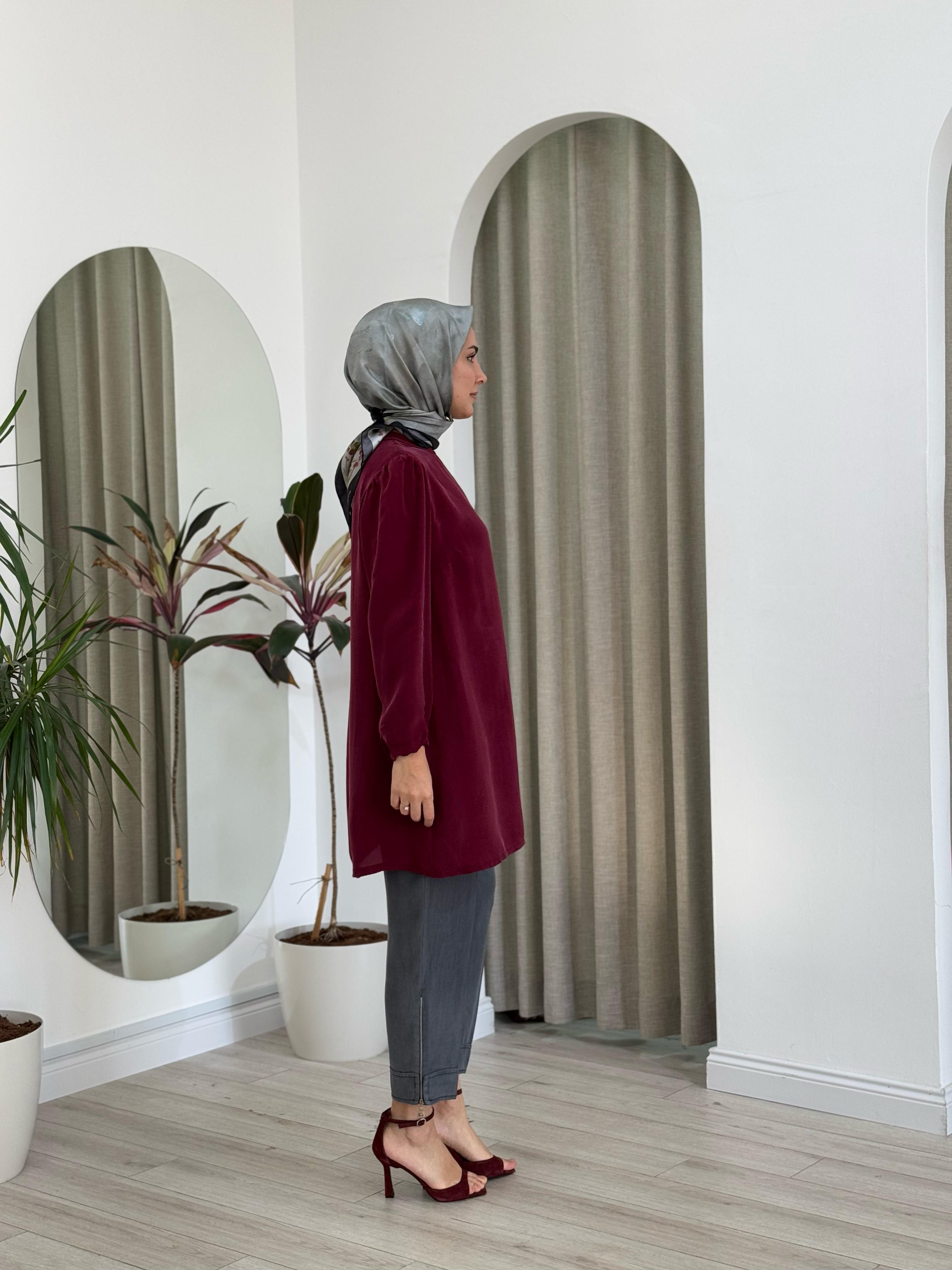 Misswhence Bordo İpek Tunik 37025