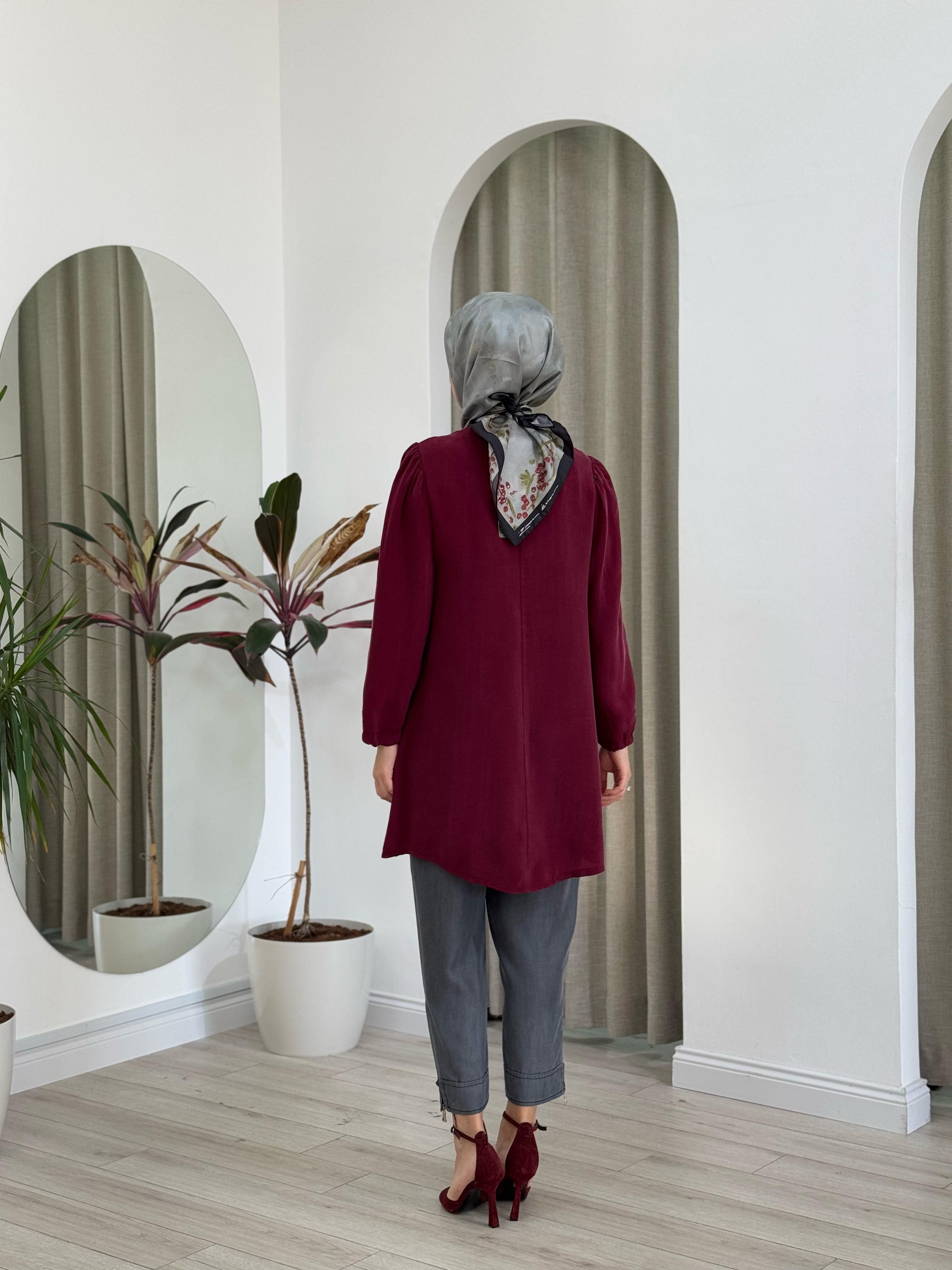 Misswhence Bordo İpek Tunik 37025