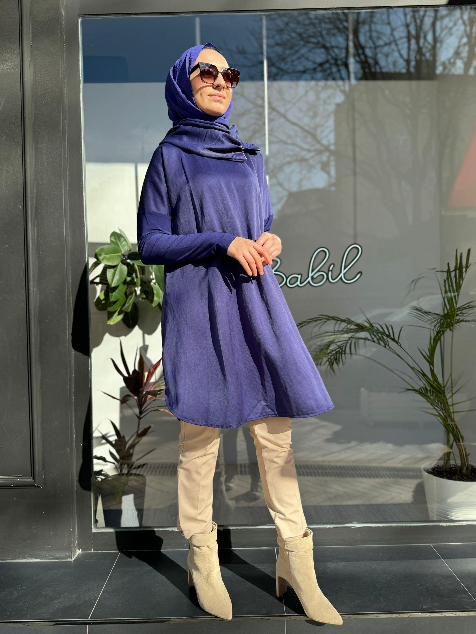 Misswhence Boyunluklu Tunik Mor 34030