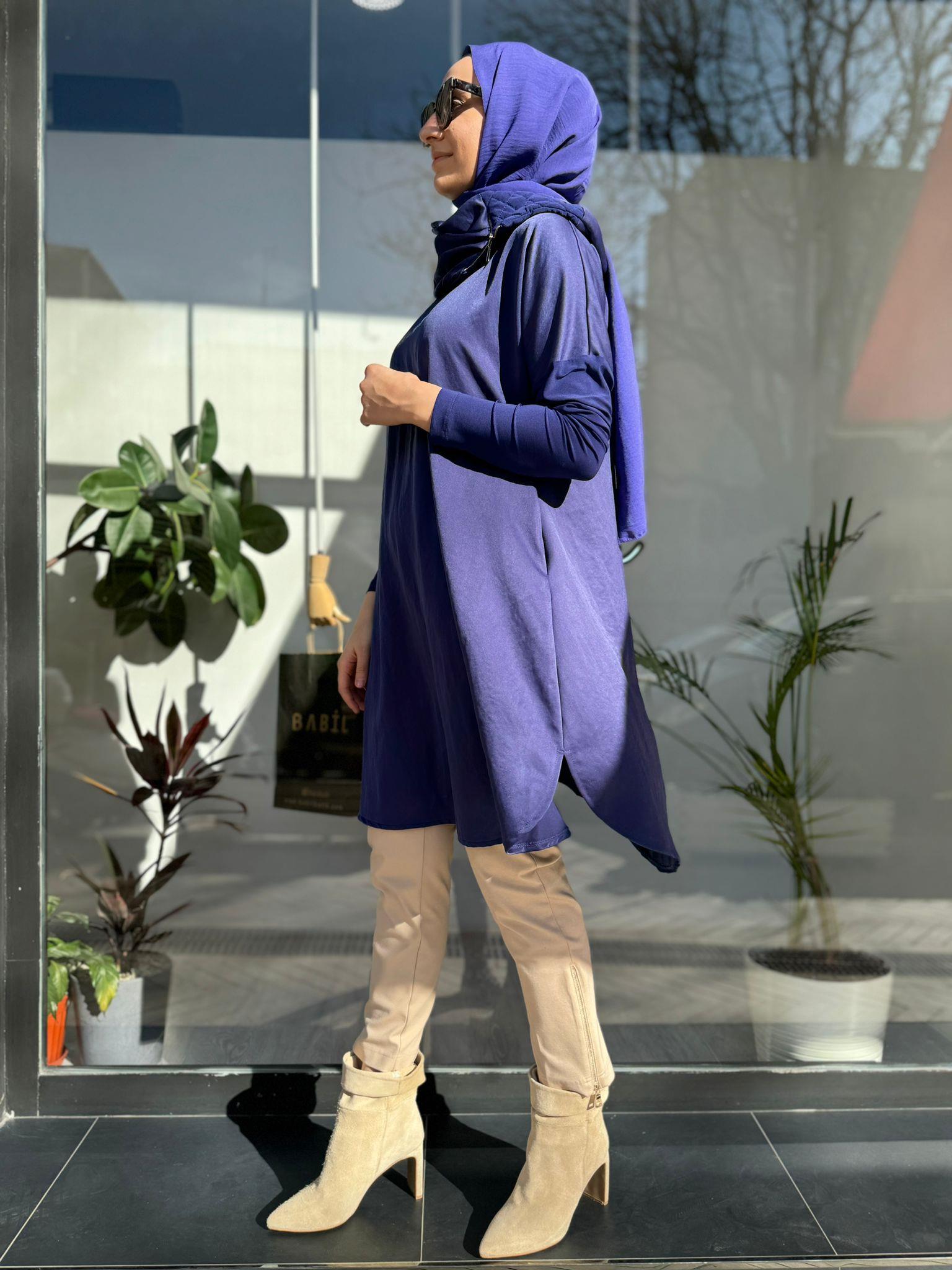Misswhence Boyunluklu Tunik Mor 34030
