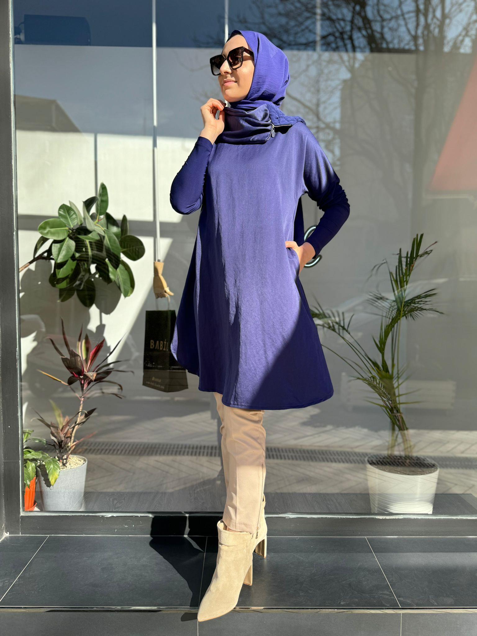 Misswhence Boyunluklu Tunik Mor 34030