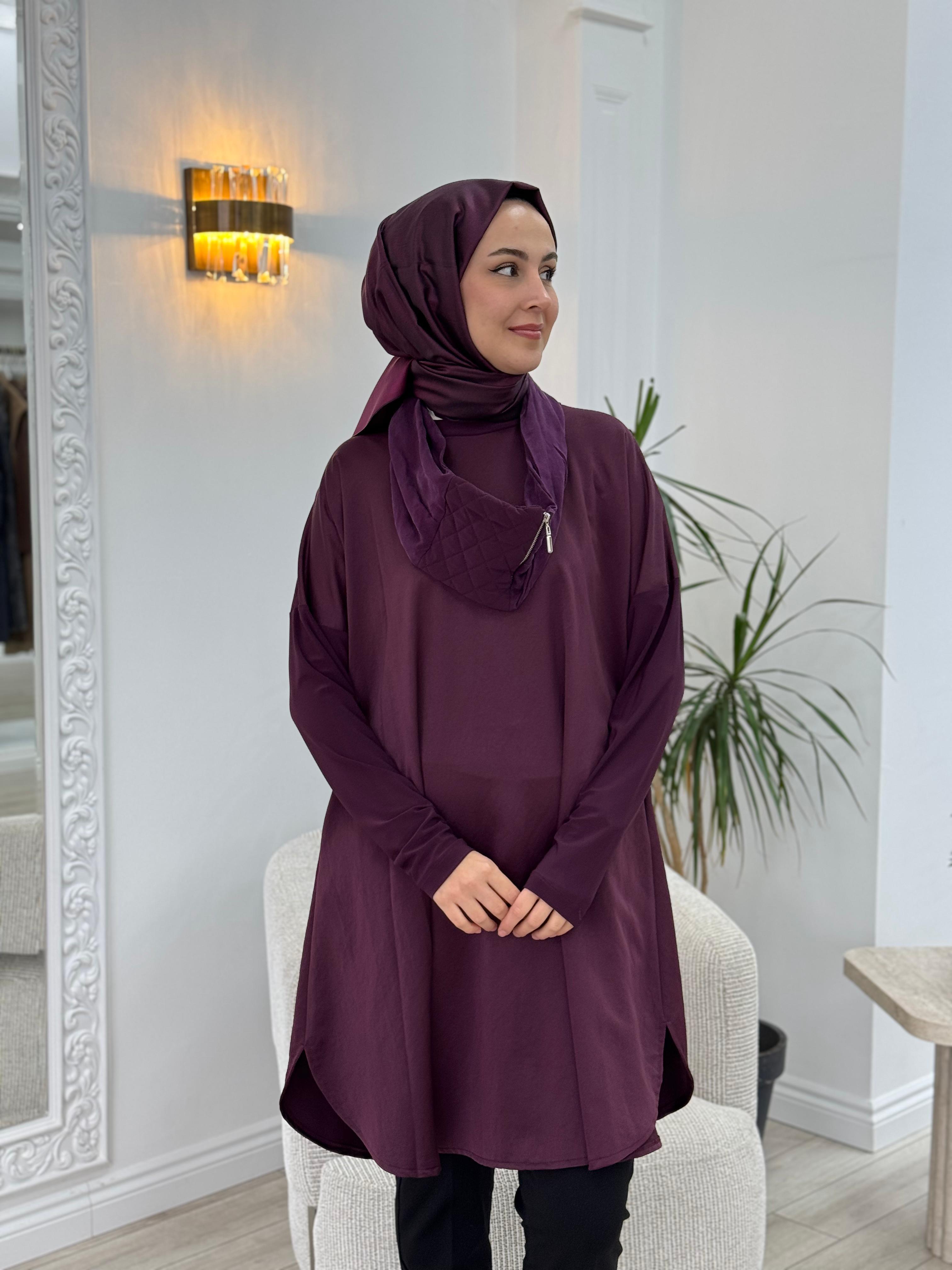Misswhence Boyunluklu Tunik Mürdüm 34030