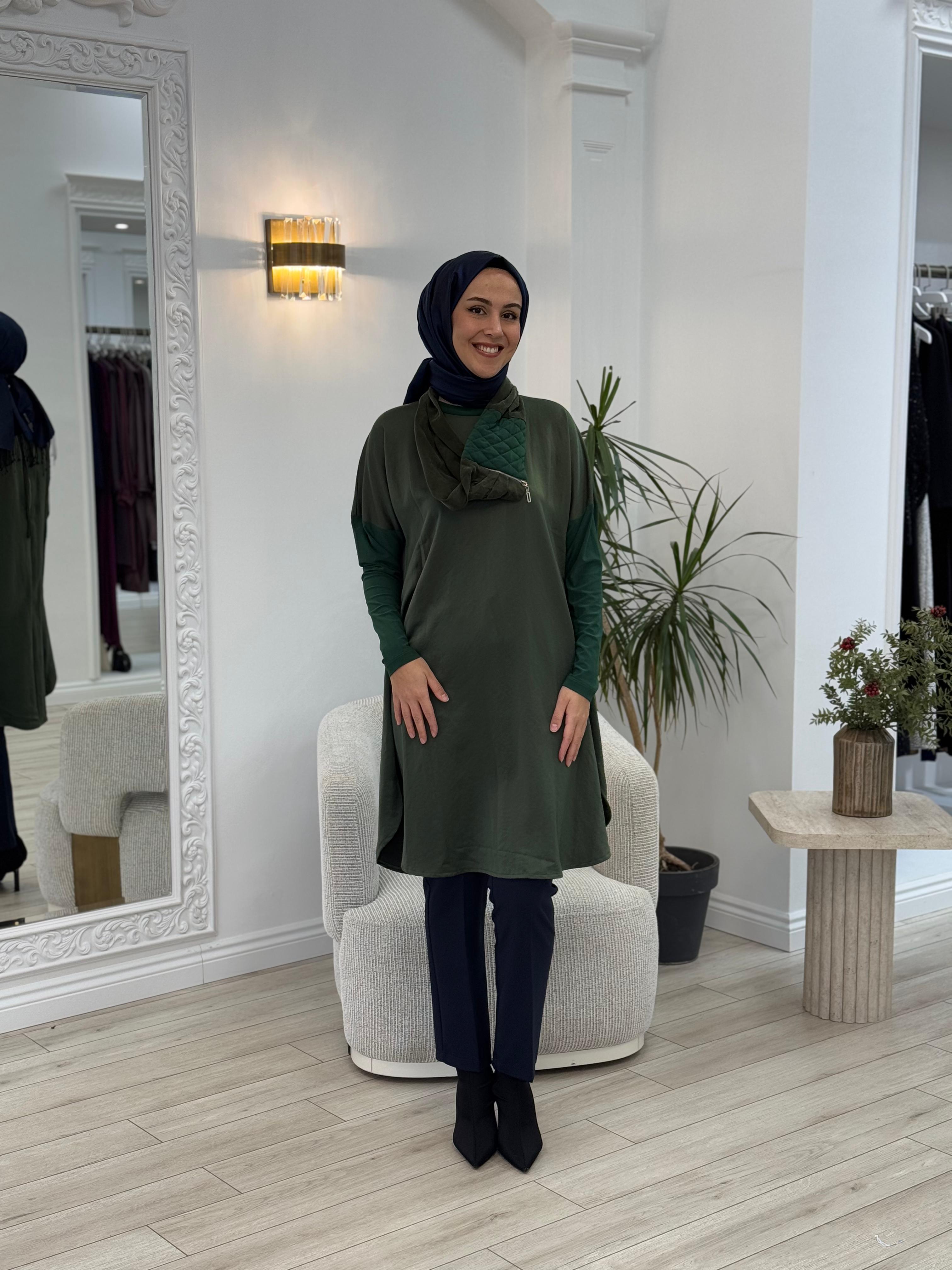Misswhence Boyunluklu Tunik Yeşil 34030