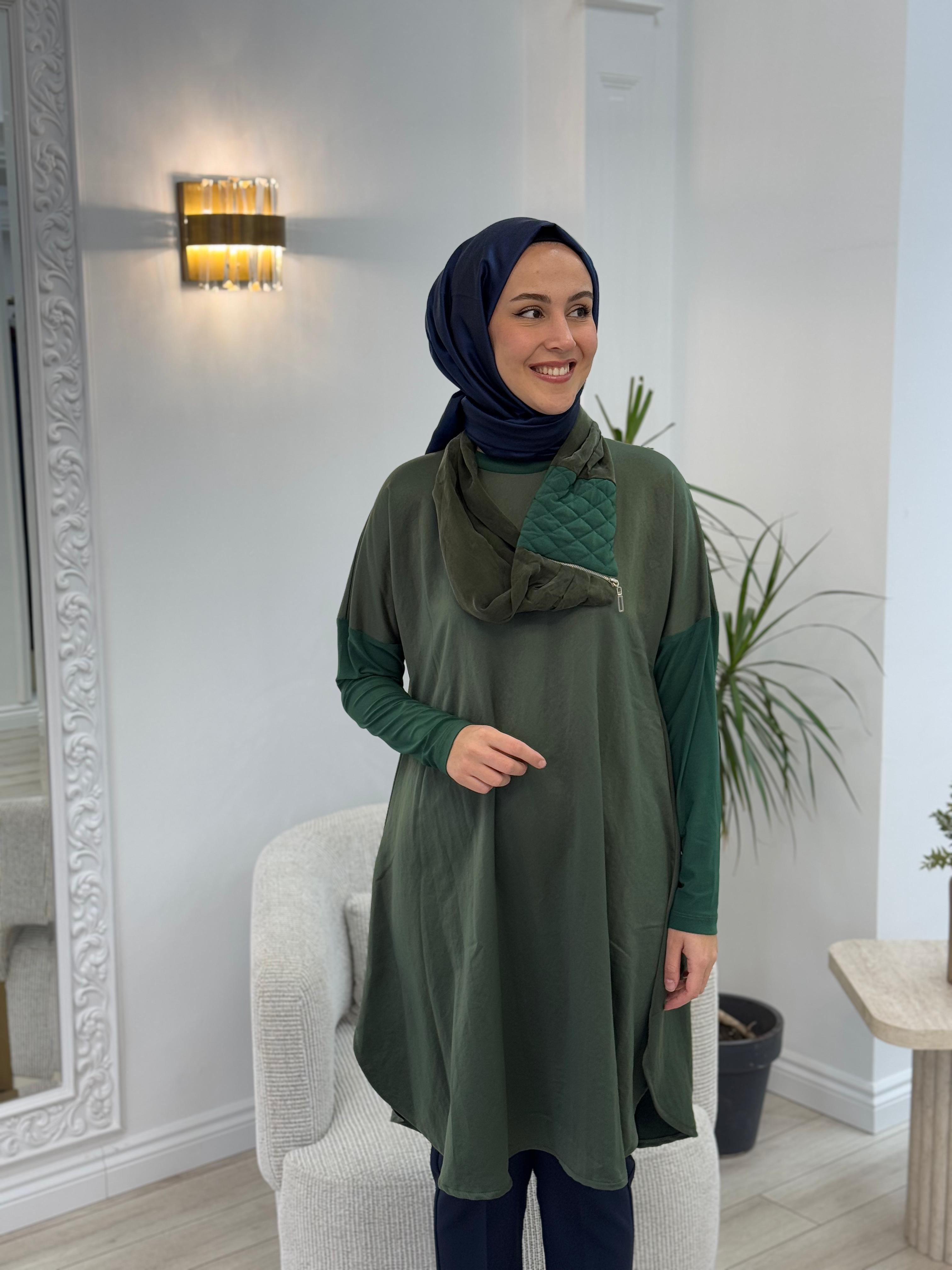 Misswhence Boyunluklu Tunik Yeşil 34030