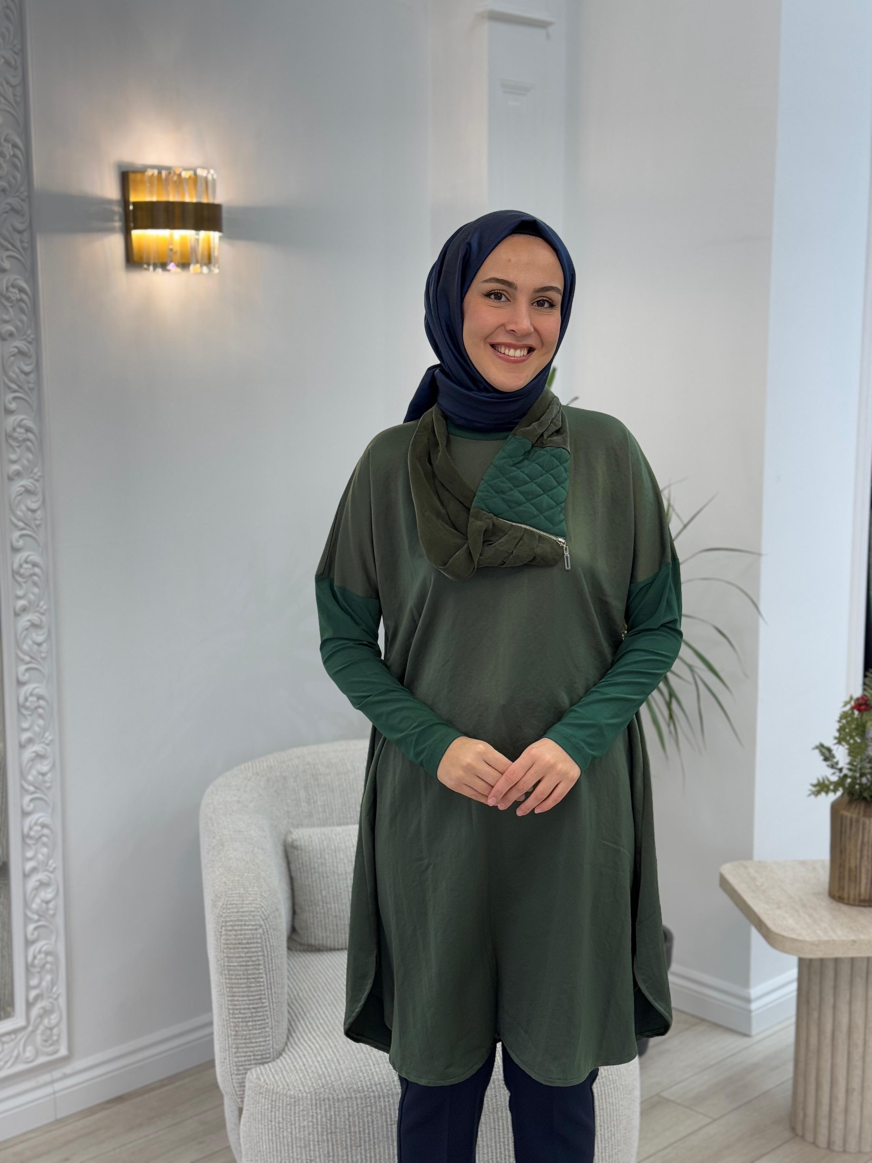 Misswhence Boyunluklu Tunik Yeşil 34030