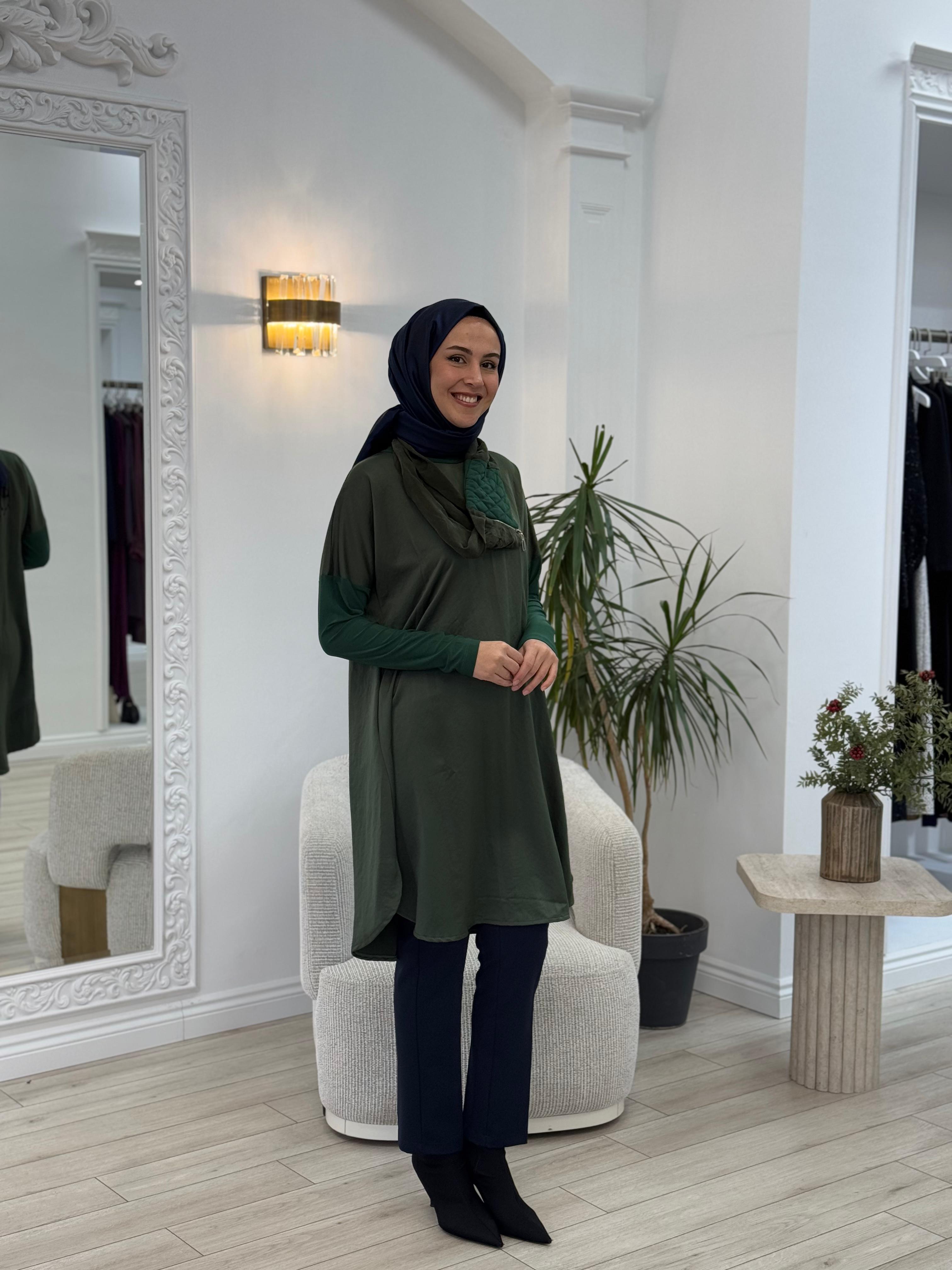 Misswhence Boyunluklu Tunik Yeşil 34030