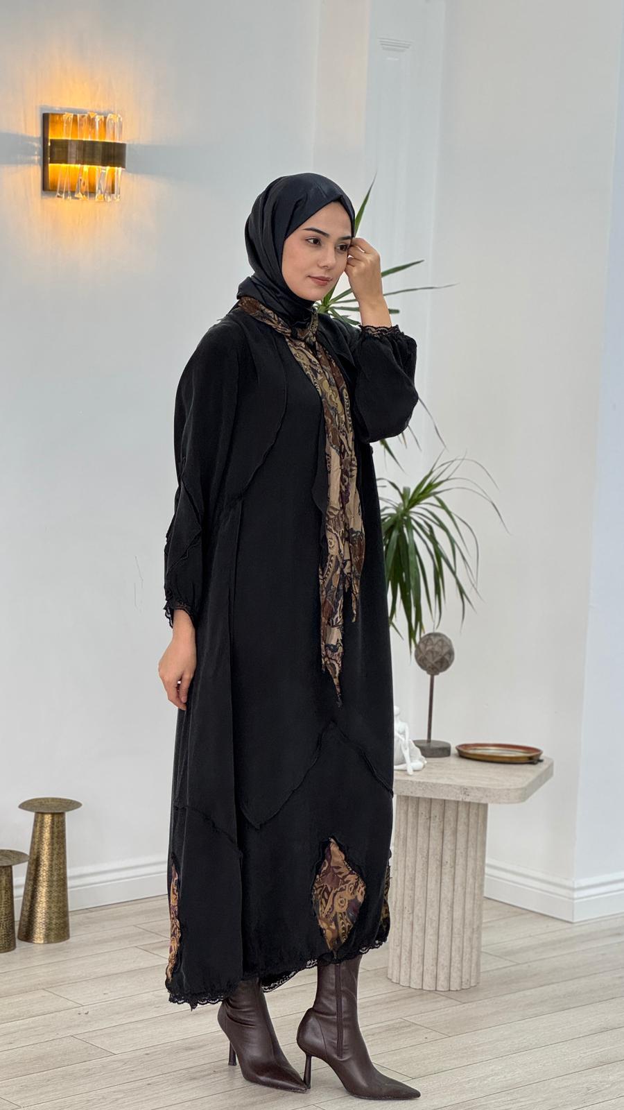 Misswhence Büyük Beden Elbise Siyah 3150