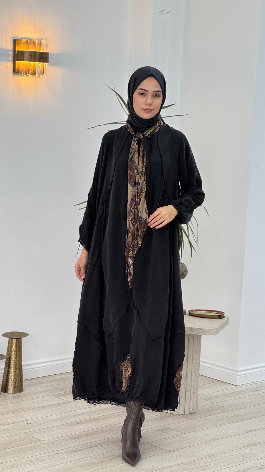 Misswhence Büyük Beden Elbise Siyah 3150
