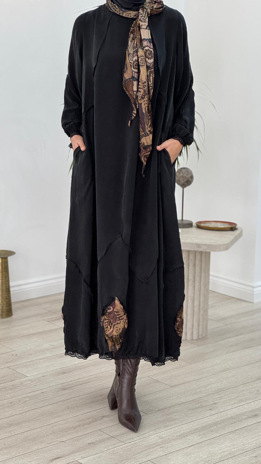 Misswhence Büyük Beden Elbise Siyah 3150