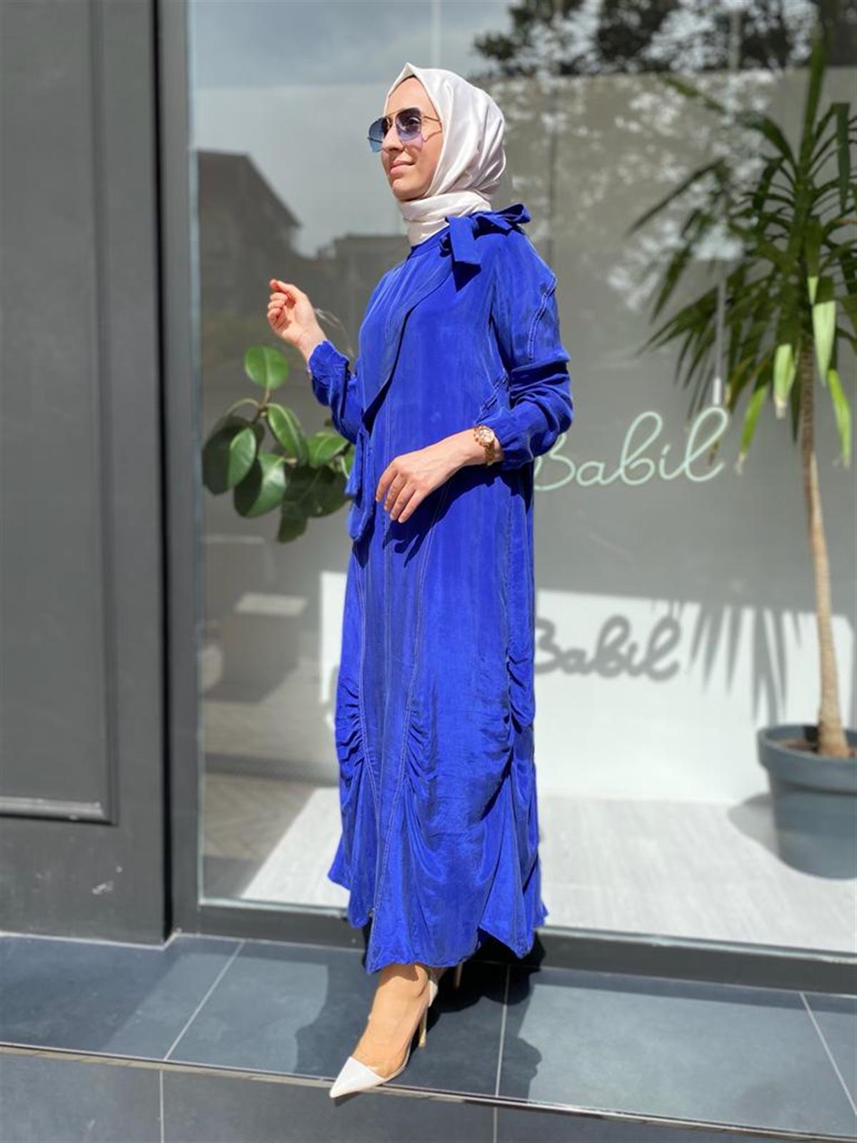Misswhence Çanta Detay Saks Elbise 33839